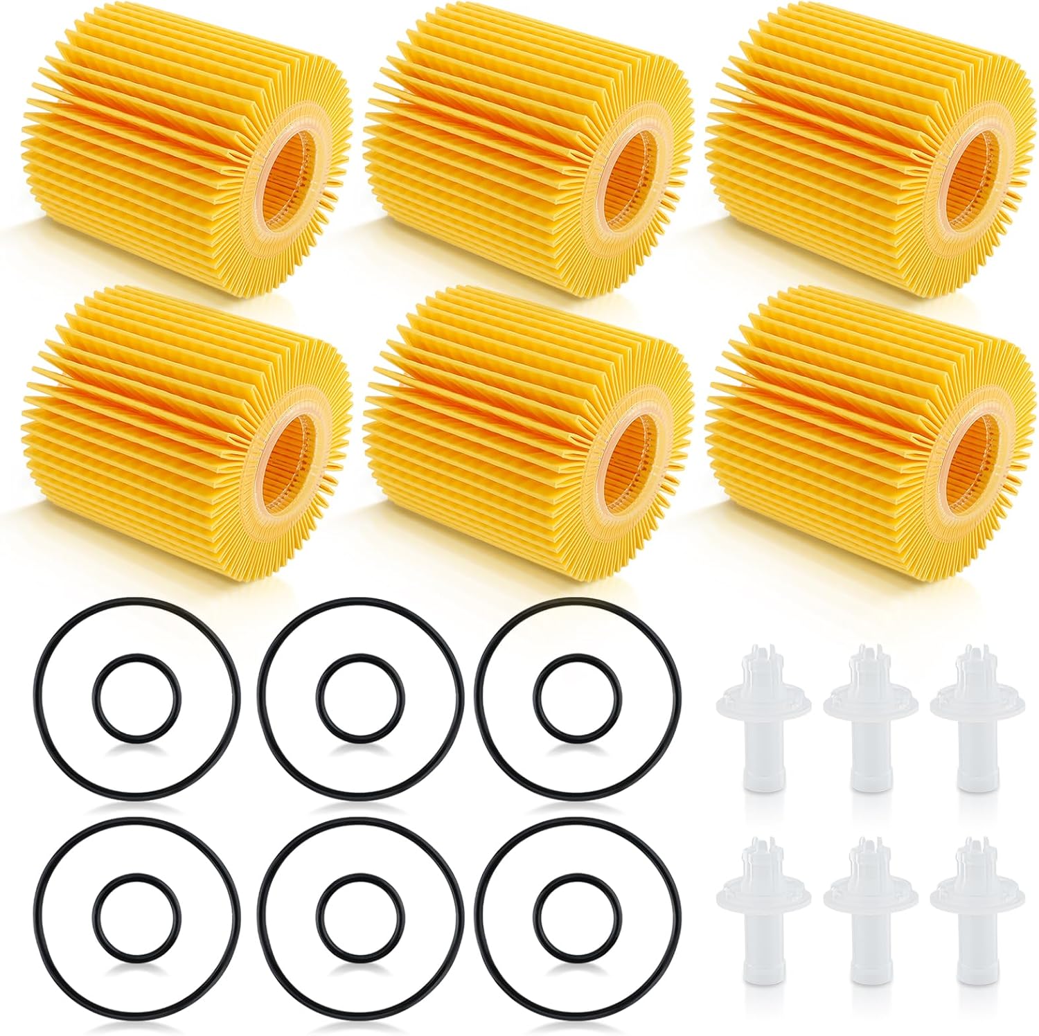 Engine Oil Filter - 6 Pack Compatible with Toyota Camry 2007-2017, Lexus, Scion, RAV4, Highlander