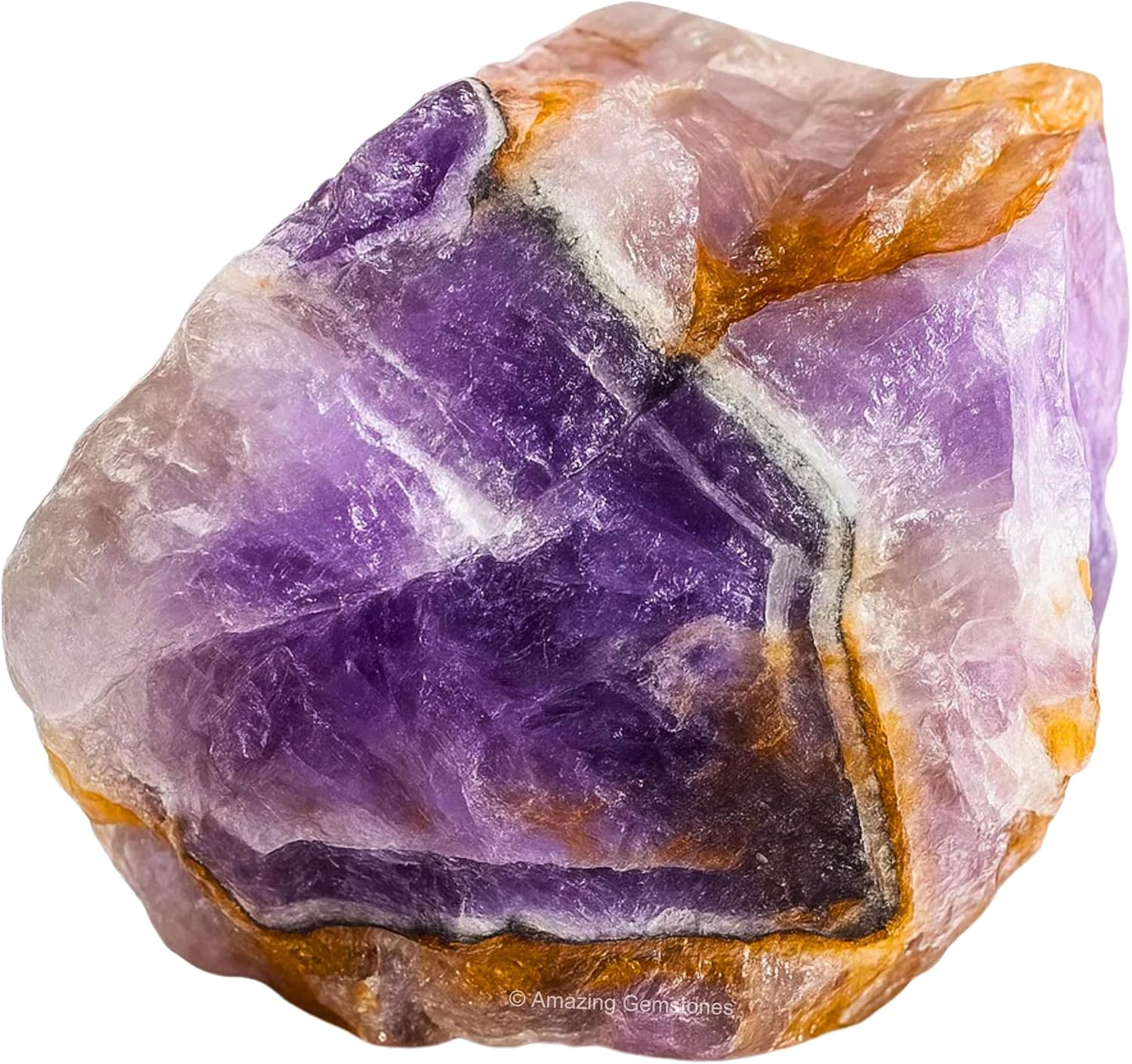 Amazing Gemstone 2 Pieces Amethyst Chevron Raw Crystals and Healing Stones, Natural Rocks for Tumbling and DIY Raw Stones and Crystals