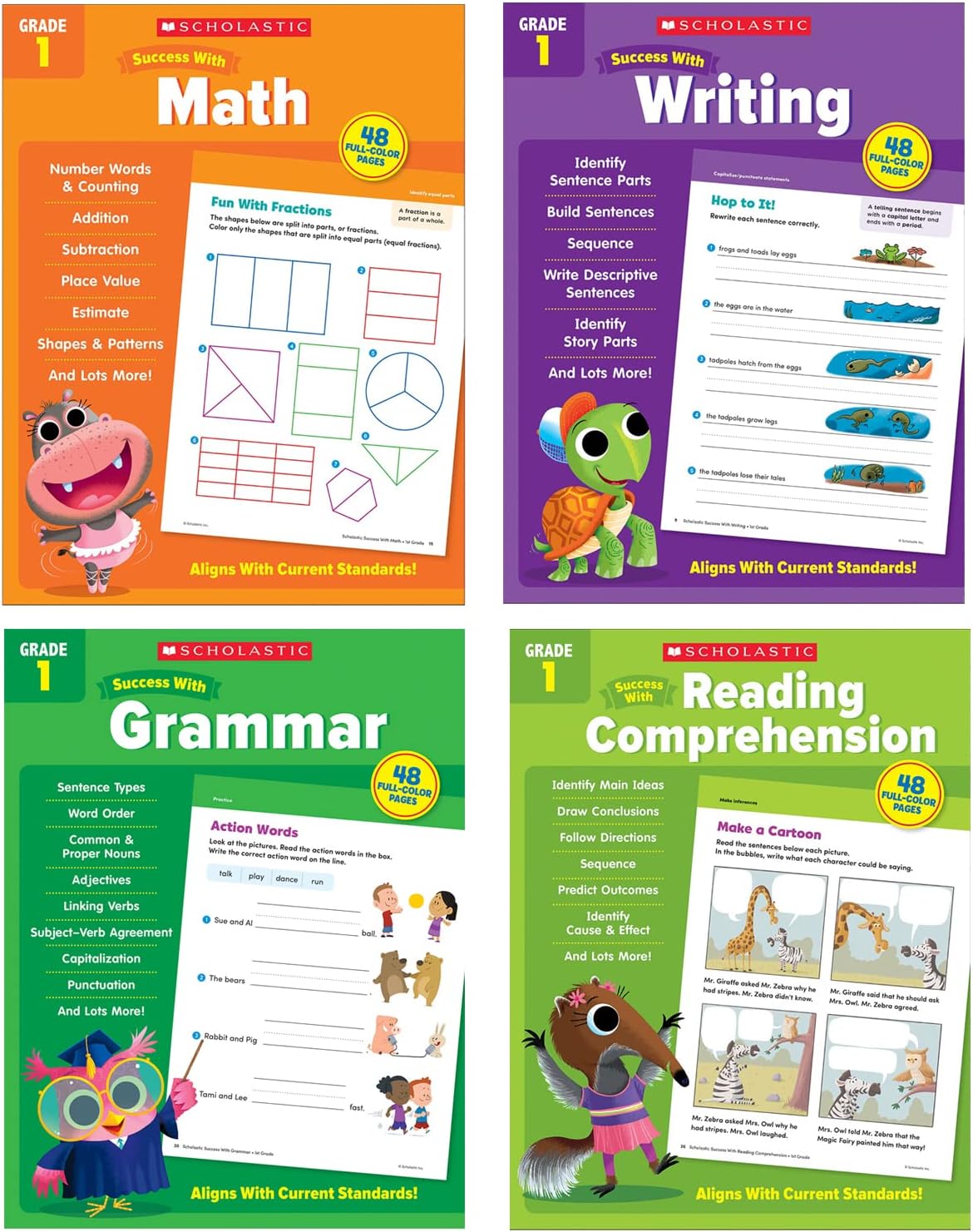 Scholastic Teacher Resources Scholastic First Grade Success Workbooks, 4 Book Set