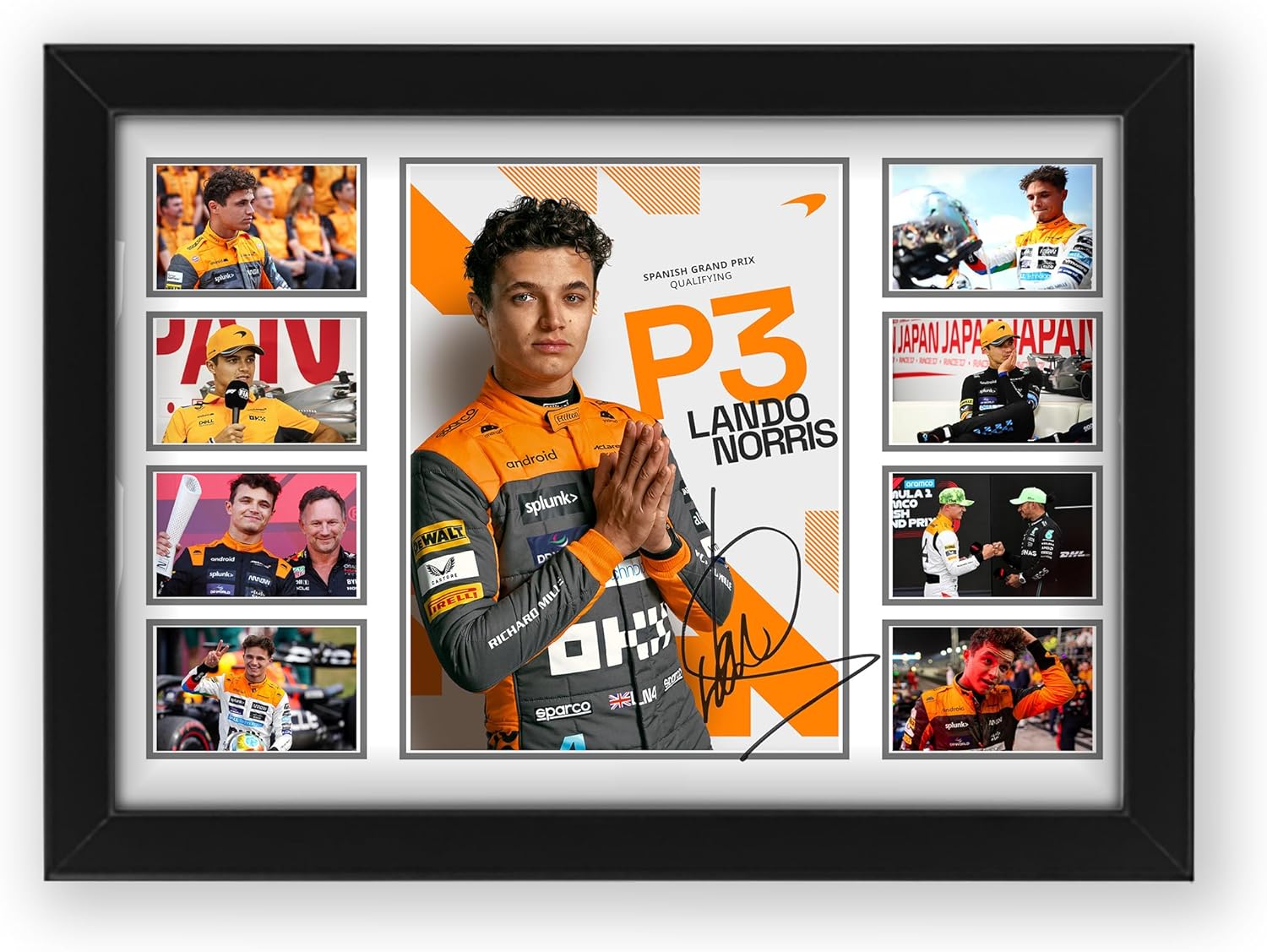 AllStarMedia Lando Norris Signed Poster Print - Limited Edition Autograph Fan Gift – Collectible Memorabilia Merchandise (Unframed A4 (30x21cm))