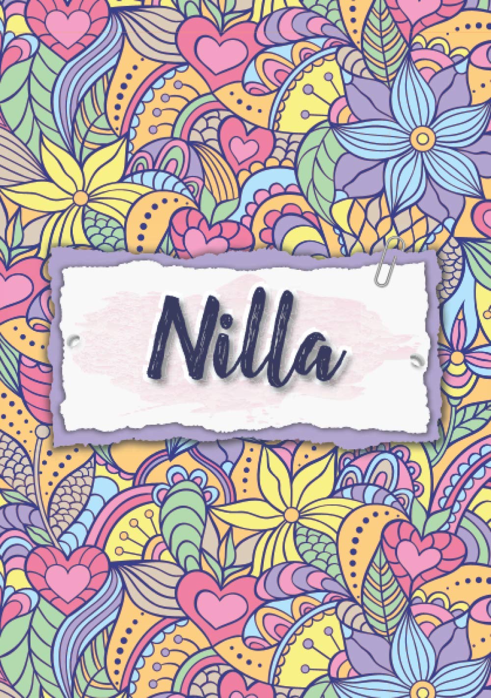 Nilla: Taccuino A5 | Nome personalizzato Nilla | Regalo di compleanno per moglie, mamma, sorella, figlia | Design: floreale | 120 pagine a righe, piccolo formato A5 (14.8 x 21 cm)