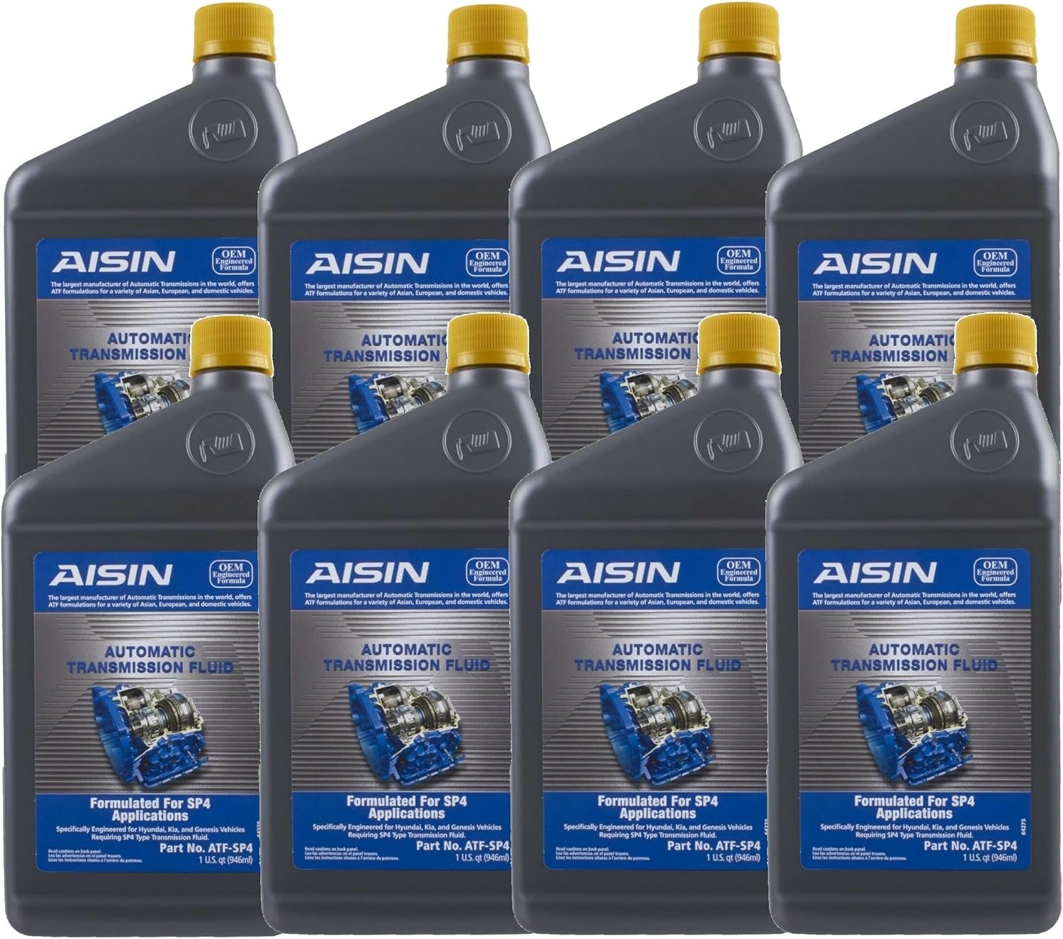 Aisin Set of 8 Auto Trans Fluids ATFSP4 for Hyundai Accent Elantra Kia Forte
