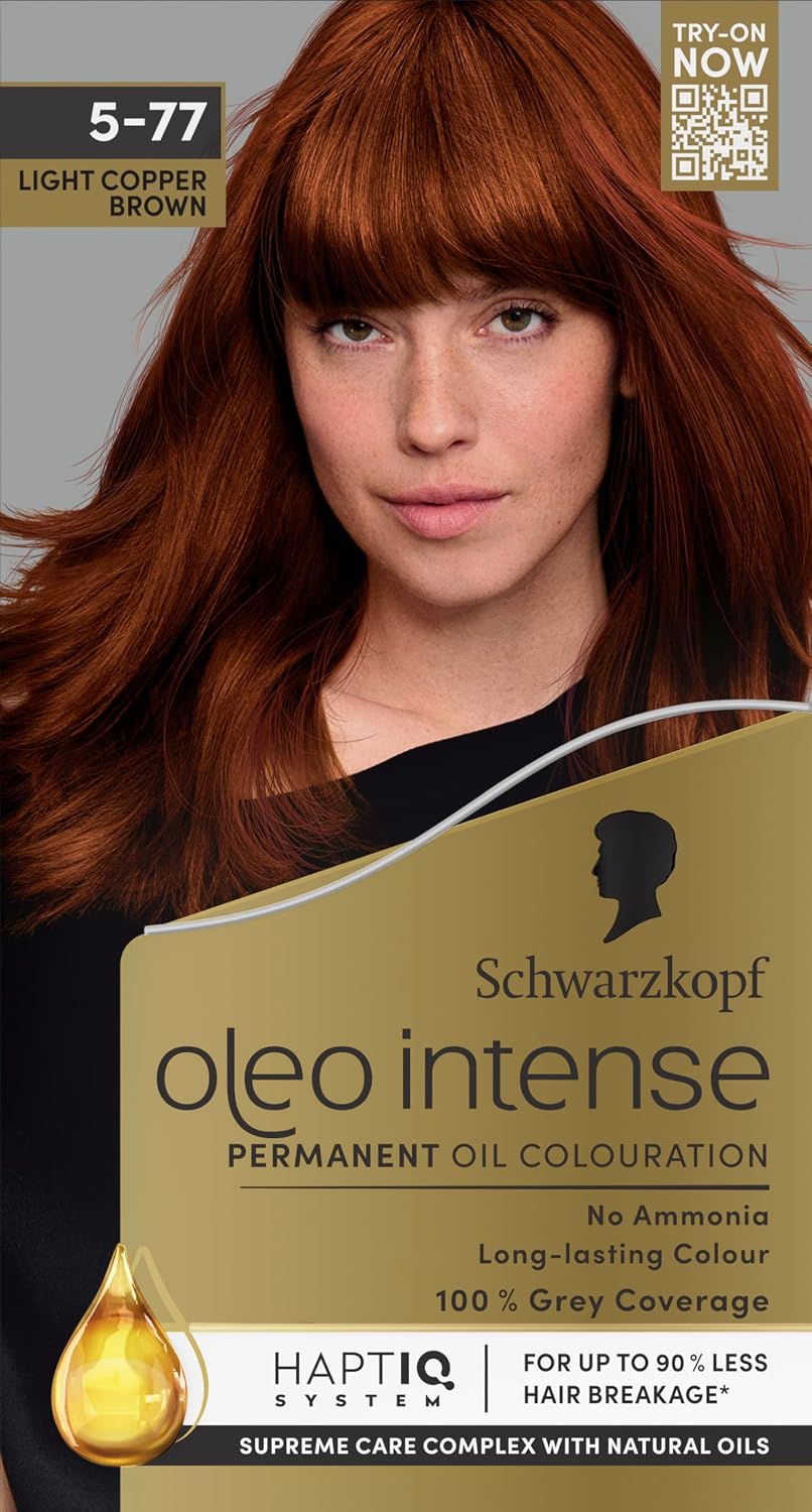 Schwarzkopf Oleo Intense Permanent Oil Colour, 5-77 Light Copper Brown