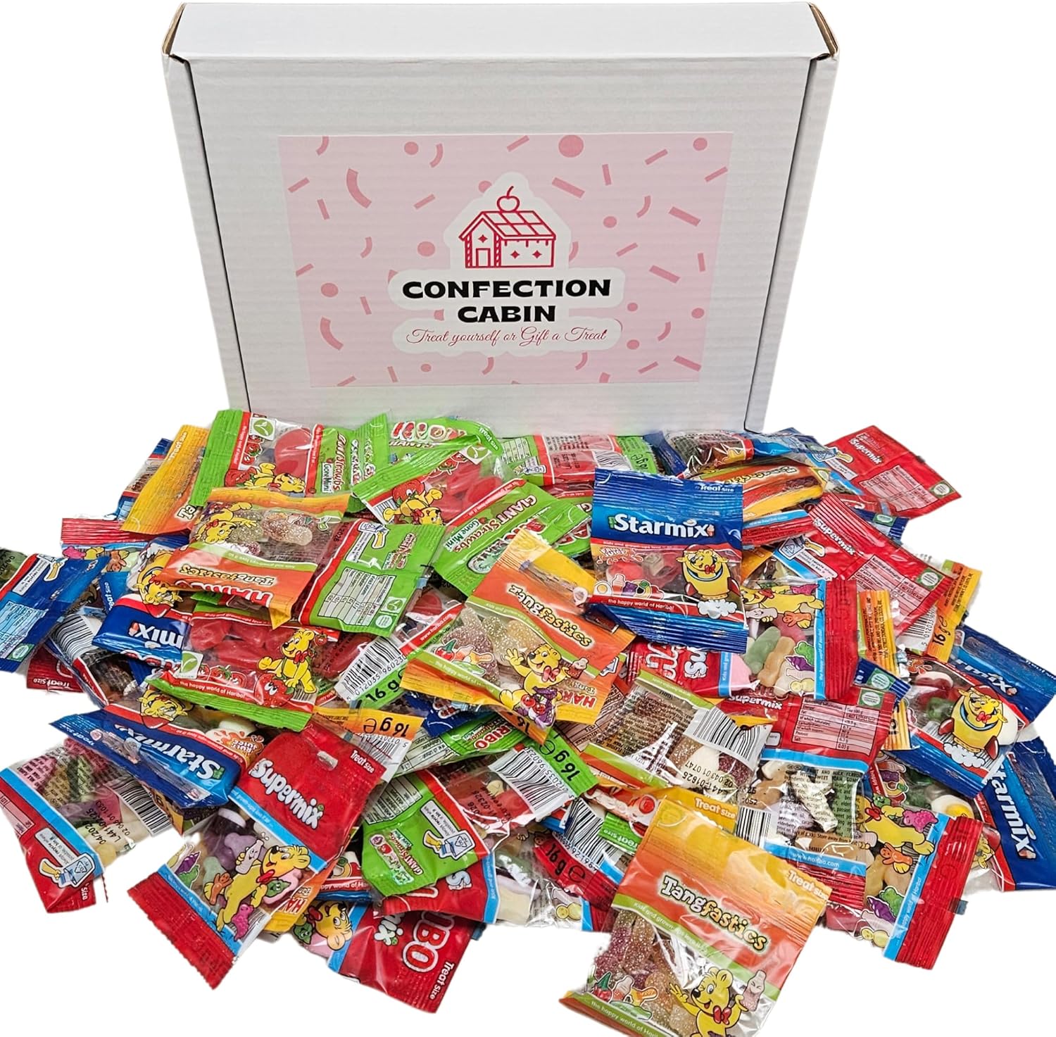 Sweet Gummy Selection Box | 60 Mini Bags Gift Set (Starmix, Supermix, Giant Strawbs, Tangfastics – 15 Each) | Fruity & Fizzy Gummy Multipack