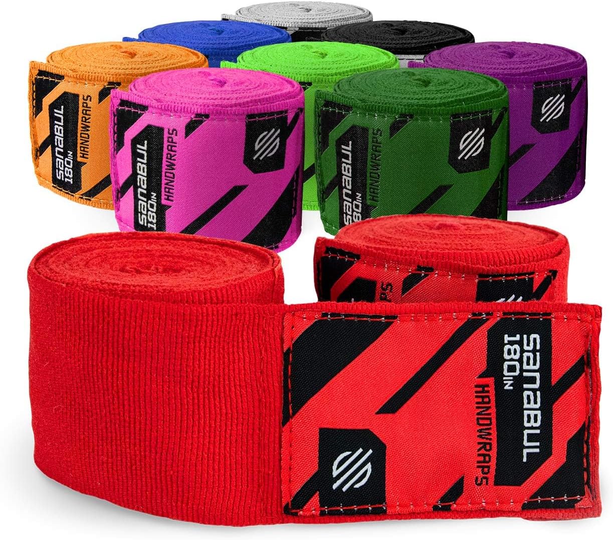 Sanabul Elastic 180 inch Boxing Hand Wraps for Boxing Gloves Muay Thai Kickboxing MMA Wraps for Men & Women