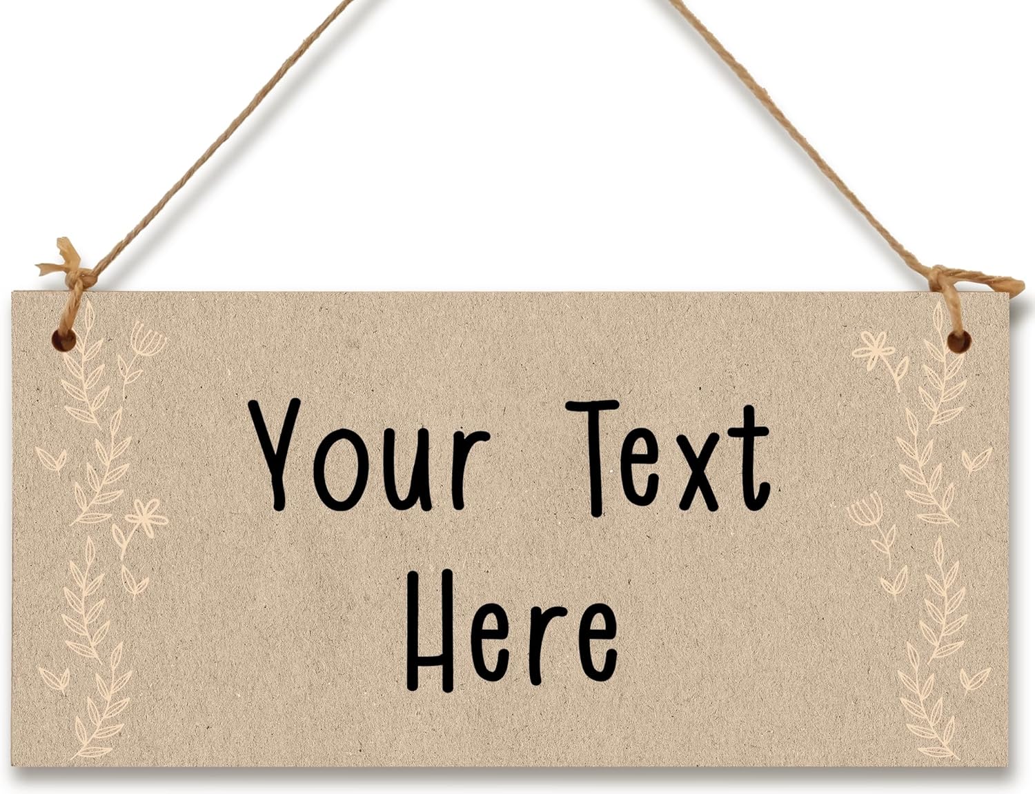 Personalised Hanging Plaque Your Custom Text Kraft Vintage Decorative Wooden Door Wall Sign Home Decor Add Any Message