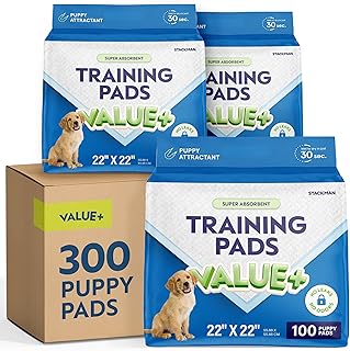 Puppy Pads Pet Pee Pads for Dogs & Puppy Training [300-COUNT] Potty Pads for Dogs 22" x 22" Leak-Proof Dog Pee Pads - Quick-Dry Surface - Heavy Duty Absorbent Disposable Dog Wee Pad Bulk Pack