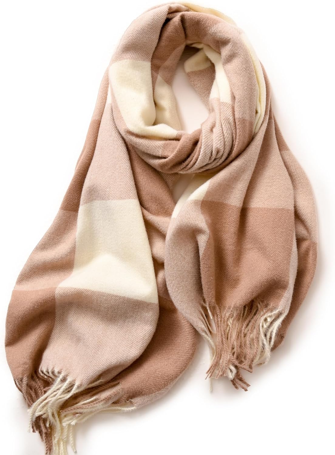 FCHUI Womens Tartan Scarf - Winter Long Plaid Blanket Scarves Soft Warm Check Pashmina Wool Shawl Wraps Ladies Spinning Tassel Long Stole Scarf