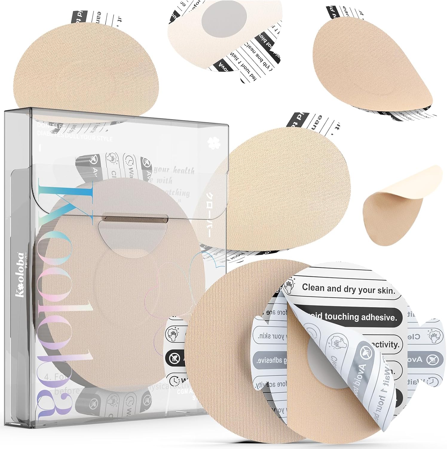 20pcs Adhesive Patches for Libre 3 & Plus Waterproof,Sensor Covers for CGM,Pre-Cut Backing with Easy-peel Tab for 10-14 Days,Full Cover No Glue in Center