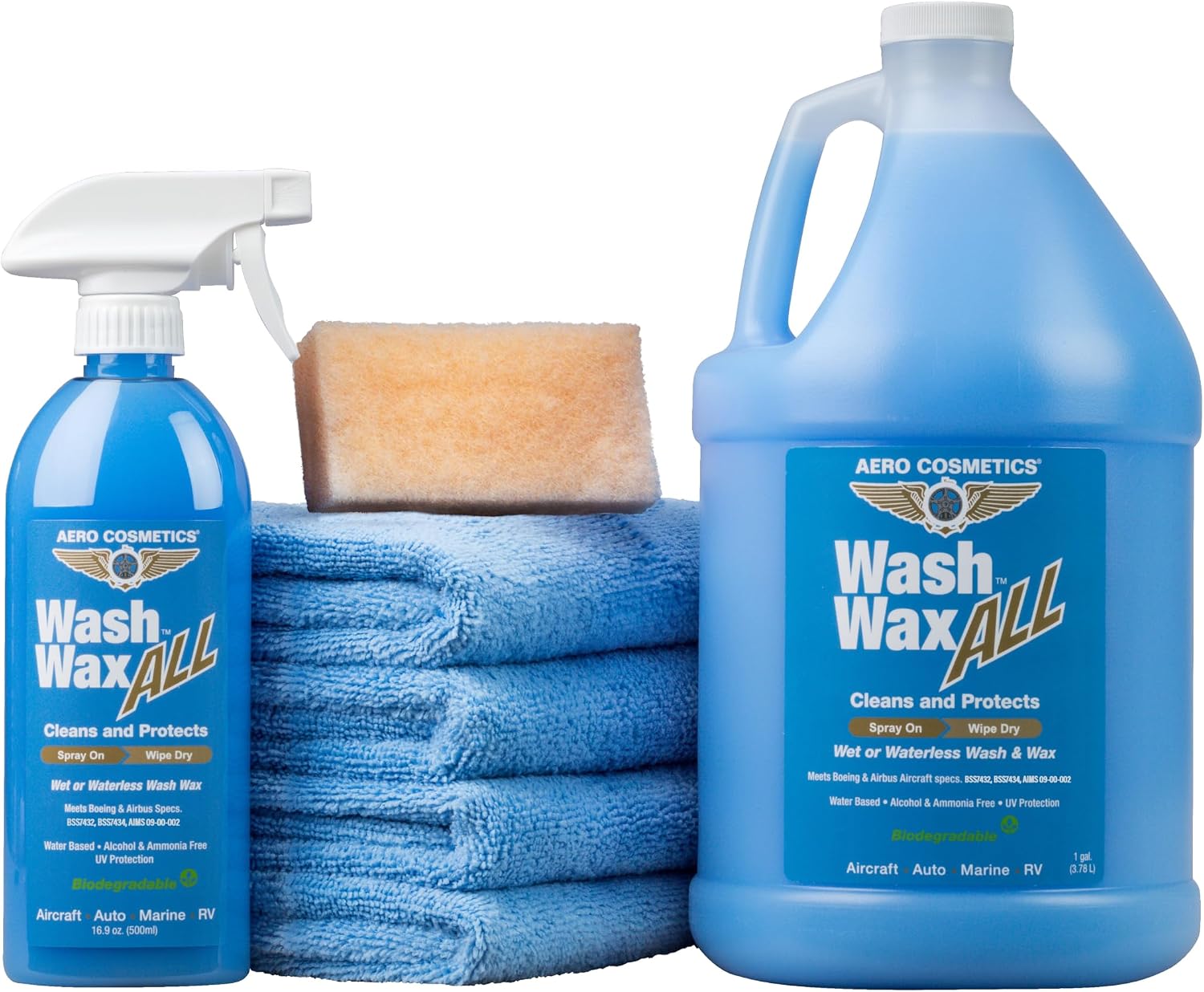Aero Cosmetics Wash Wax ALL Waterless Car Wash Kit RV Boat Spray Detailer