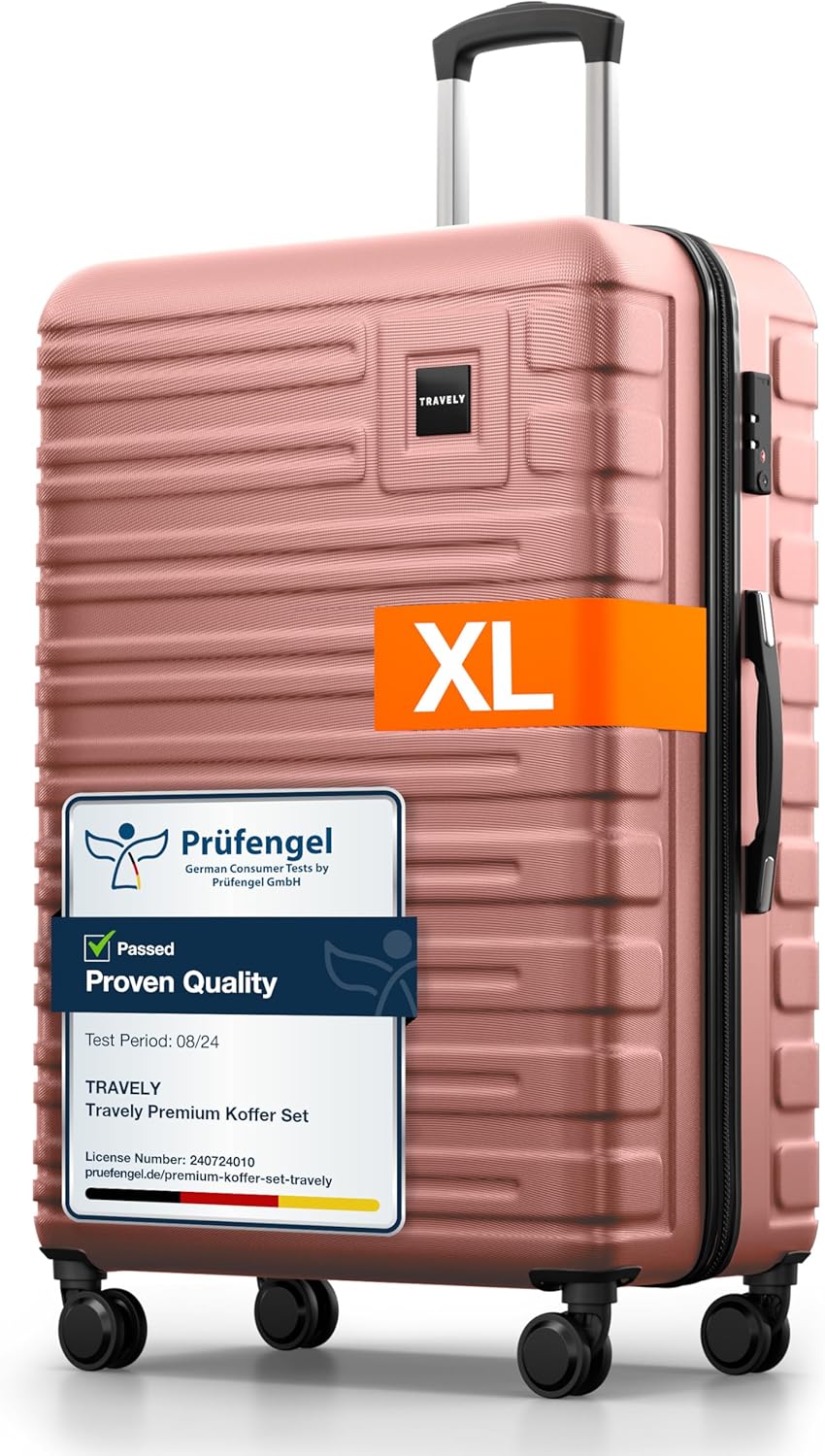 Polycarbonate XL Suitcase Large 77cm - 158cm Linear Dimensions - 20kg Suitcase Including TSA Lock, Hard Shell, Travel Case