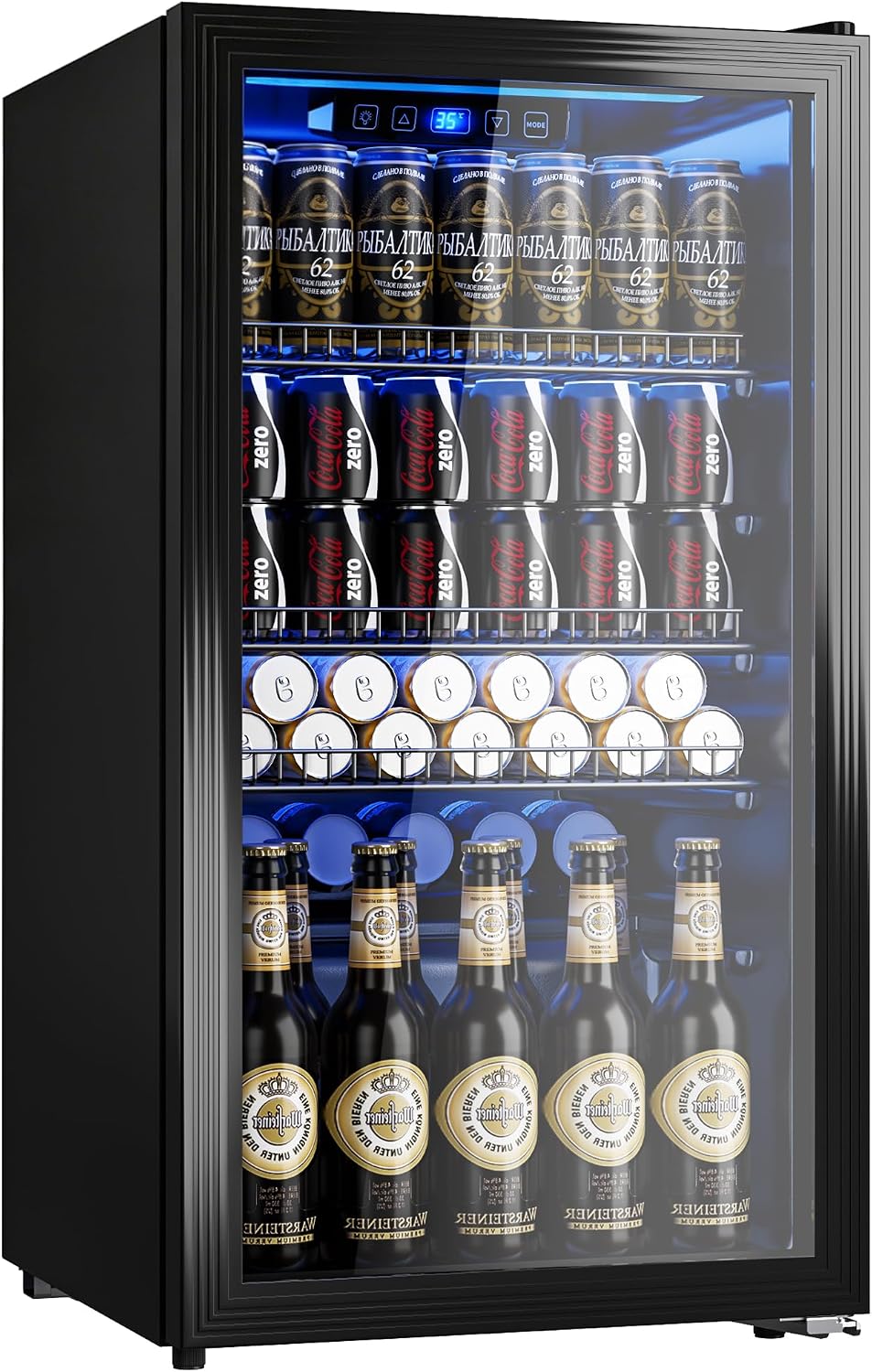 130 Can Beverage Refrigerator, 3.2 Cu.Ft Mini Fridge Beverage Cooler