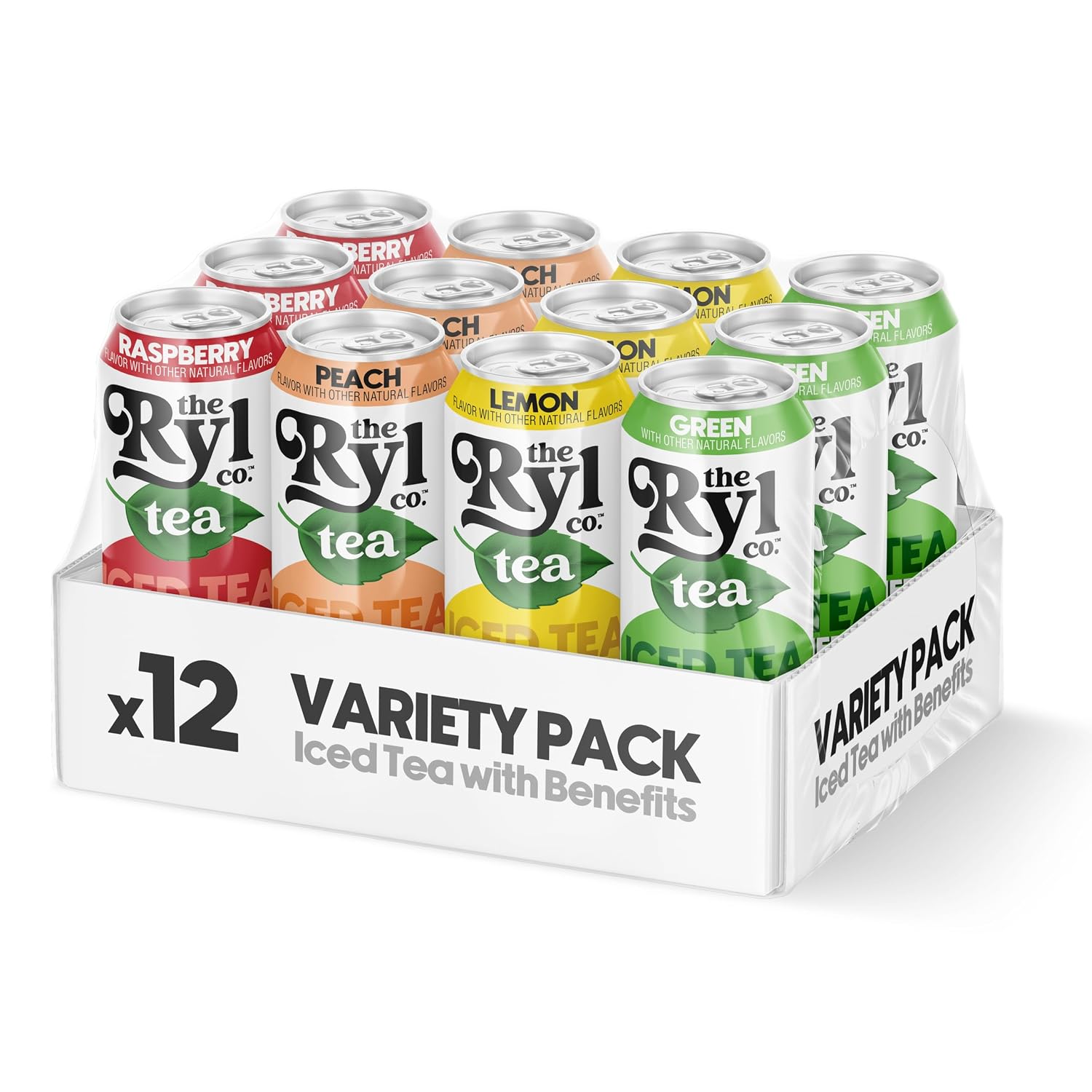 Ryl Iced Tea, Variety Fruit Tea Sampler (Peach/Raspberry/Lemon/Green)