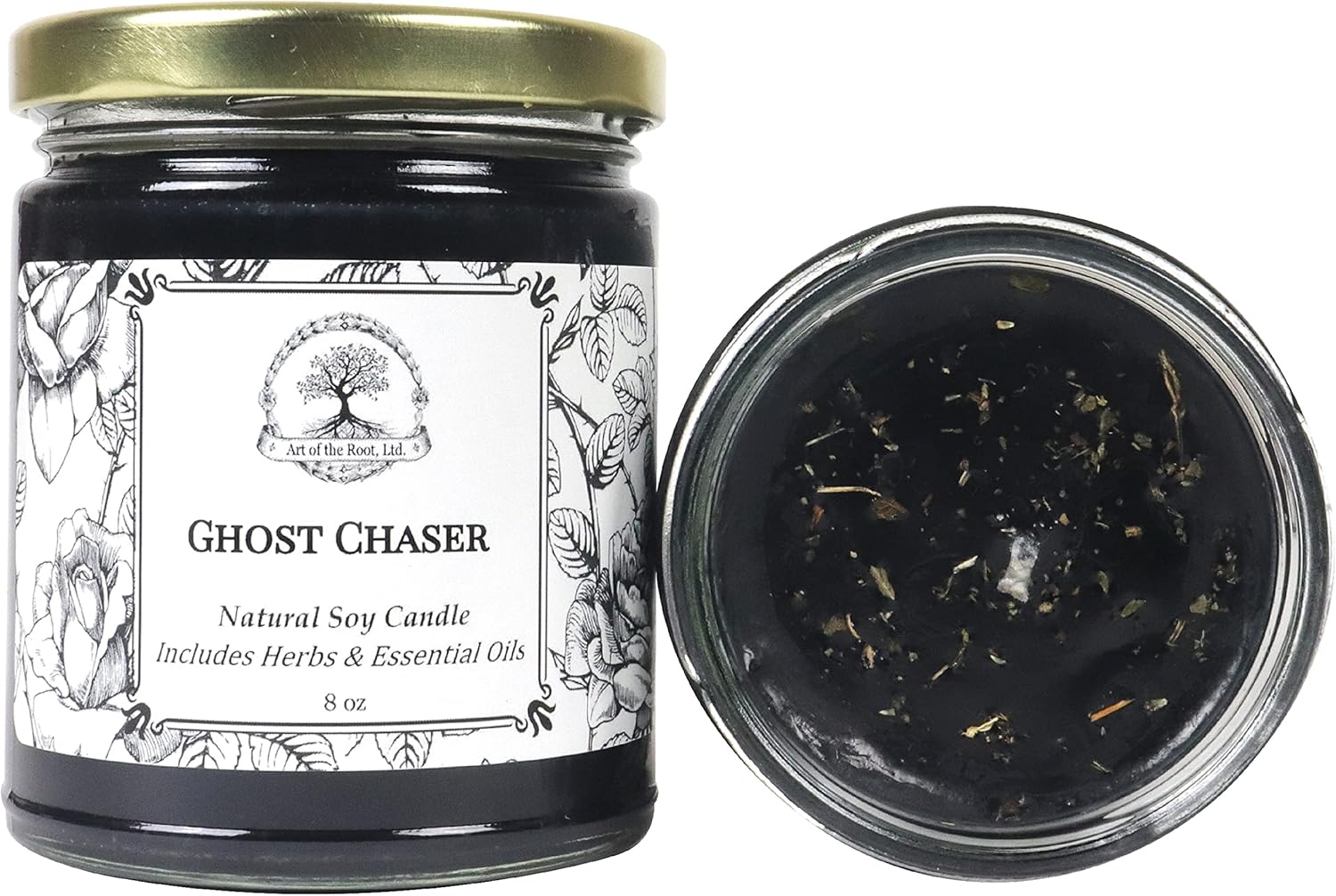 Ghost Chaser 9 oz Soy Spell Candle | with Herbs & Essential Oils | Witchcraft, Curses, Spirits, Hauntings & Negative Energy Rituals| Hoodoo Wiccan Pagan Voodoo Magick