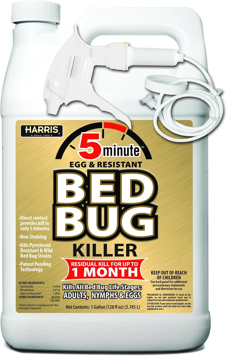 Harris 5 Minute Bed Bug Killer, Odorless & Non Staining Formula (128oz)
