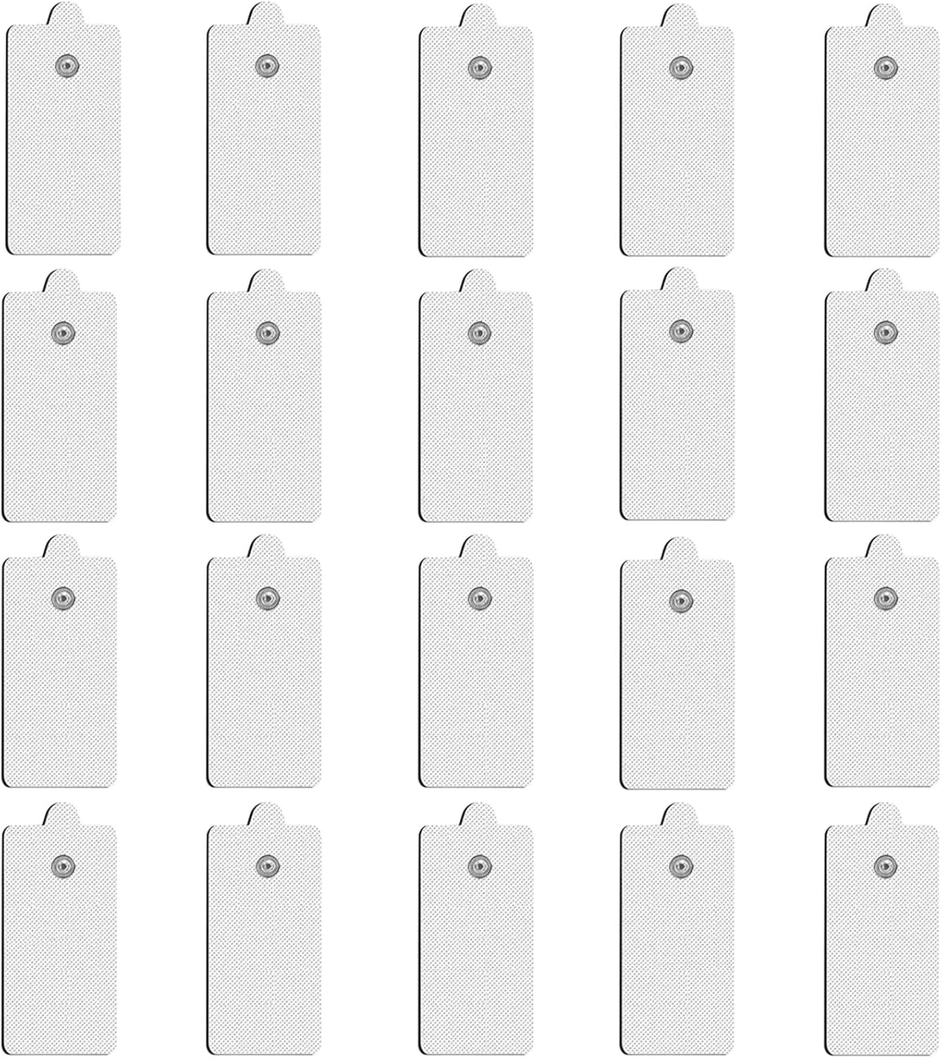 20 Pcs Large TENS Unit Electrode Pads Compatible with MEDVICE, NURSAL, Belifu, NueMedics TENS, VOVOU Upgraded Self-Adhesive Latex-Free 3.5mm Snap TENS Replacement Pads Patches Reuse More Than 50 Times
