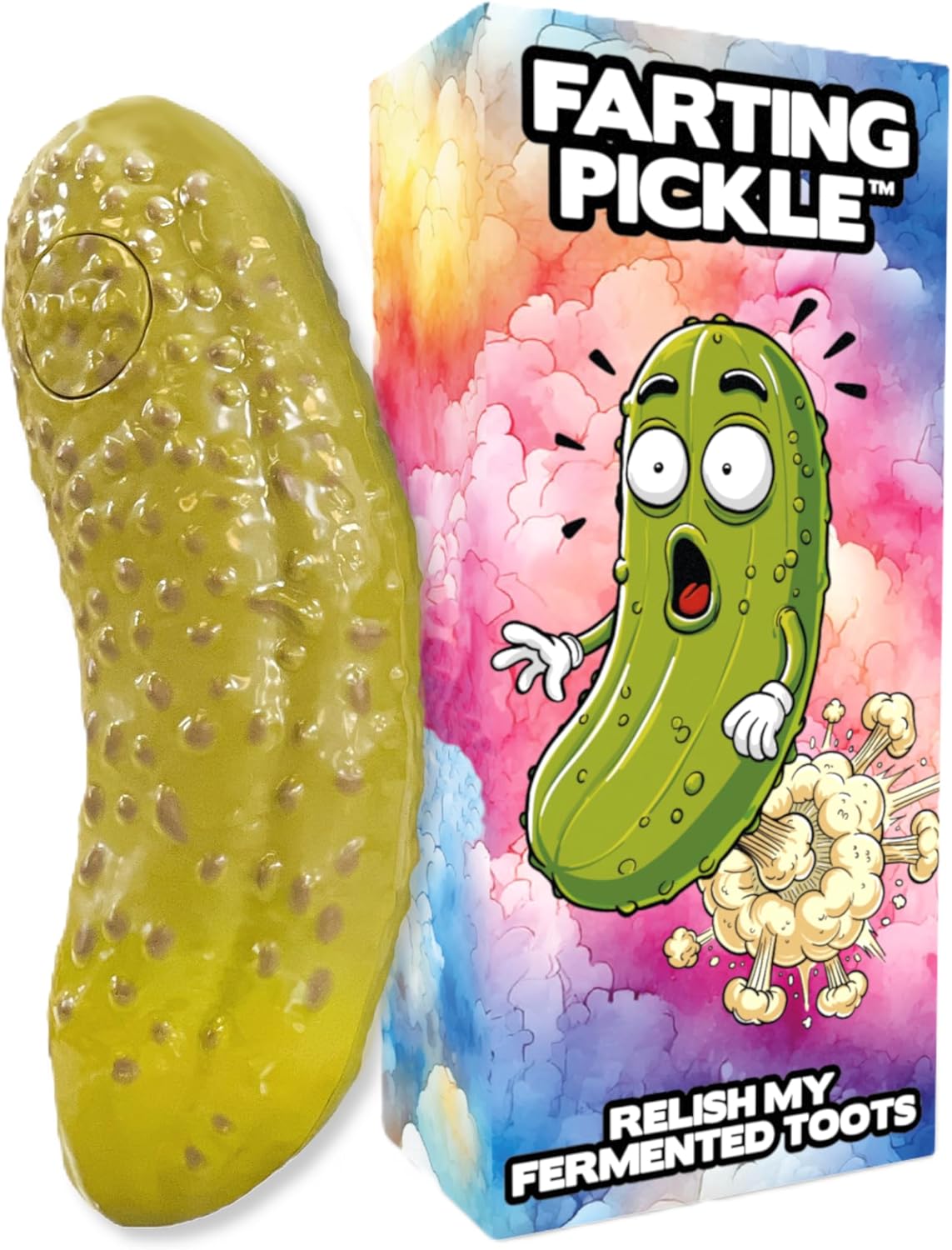 DR DINGUS Farting Pickle Toy - 100+ Unique Farts - Hilarious Laughs - Novelty Gag Gift for Friends Family Coworkers Office Students Classroom