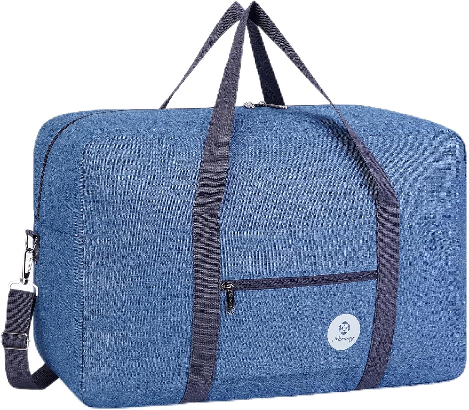 for Airlines Large Cabin Bag Foldable Travel Duffel Bag Holdall Tote Carry on Luggage Overnight for Women and Men 40L (Thick Series Navy Blue)