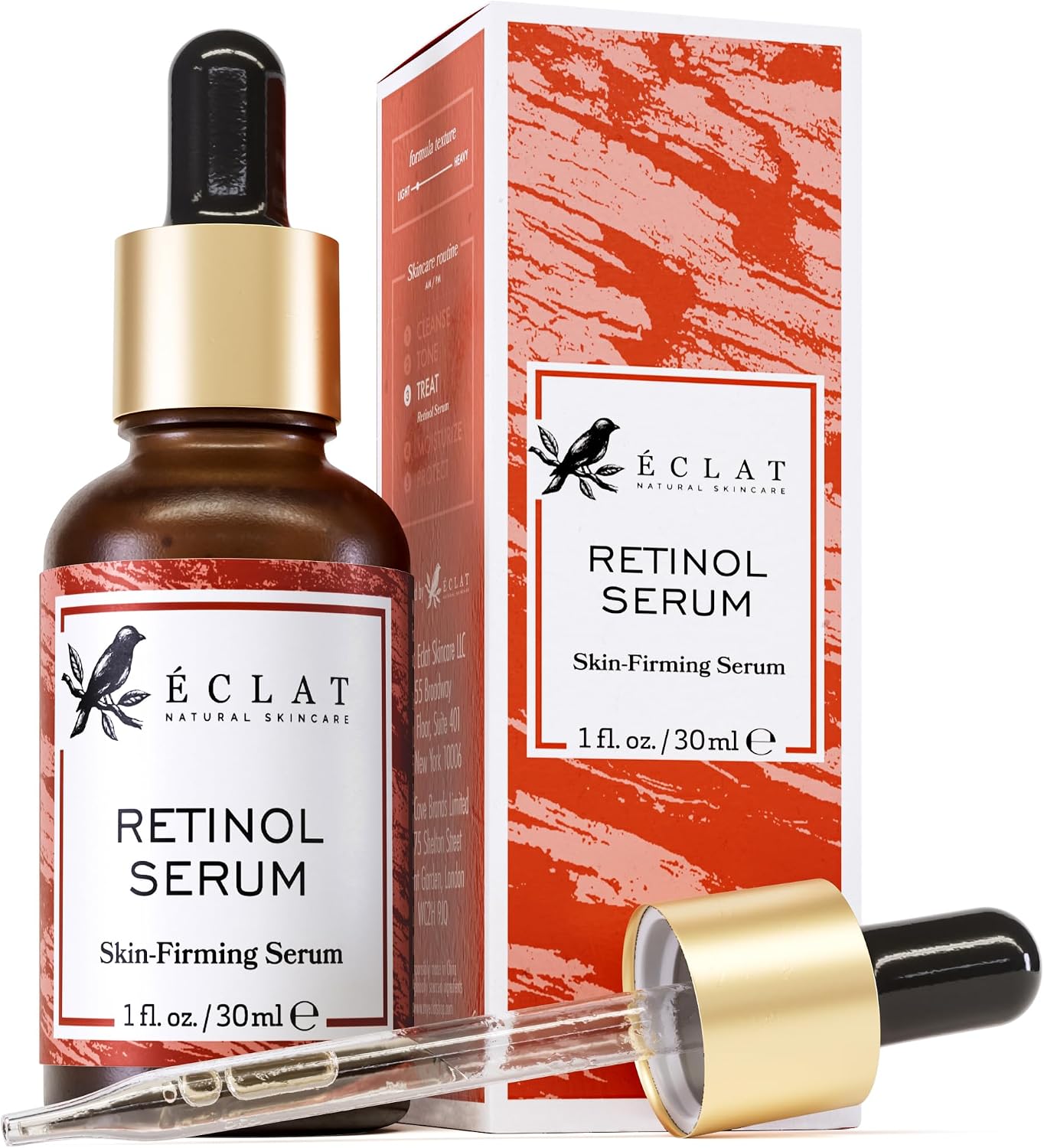 Eclat Skincare Renewing Retinol Serum for Face - Anti Aging Serum with Hyaluronic Acid & Aloe Vera – Hydrates and Improves the Signs of Aging (Fine Lines, Wrinkles & Dark Spots) 30 ml