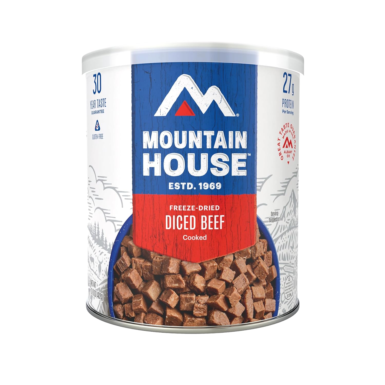 Mountain House Diced Beef | Freeze Dried Survival & Emergency Food | #10 Can | Gluten-Free, 30122