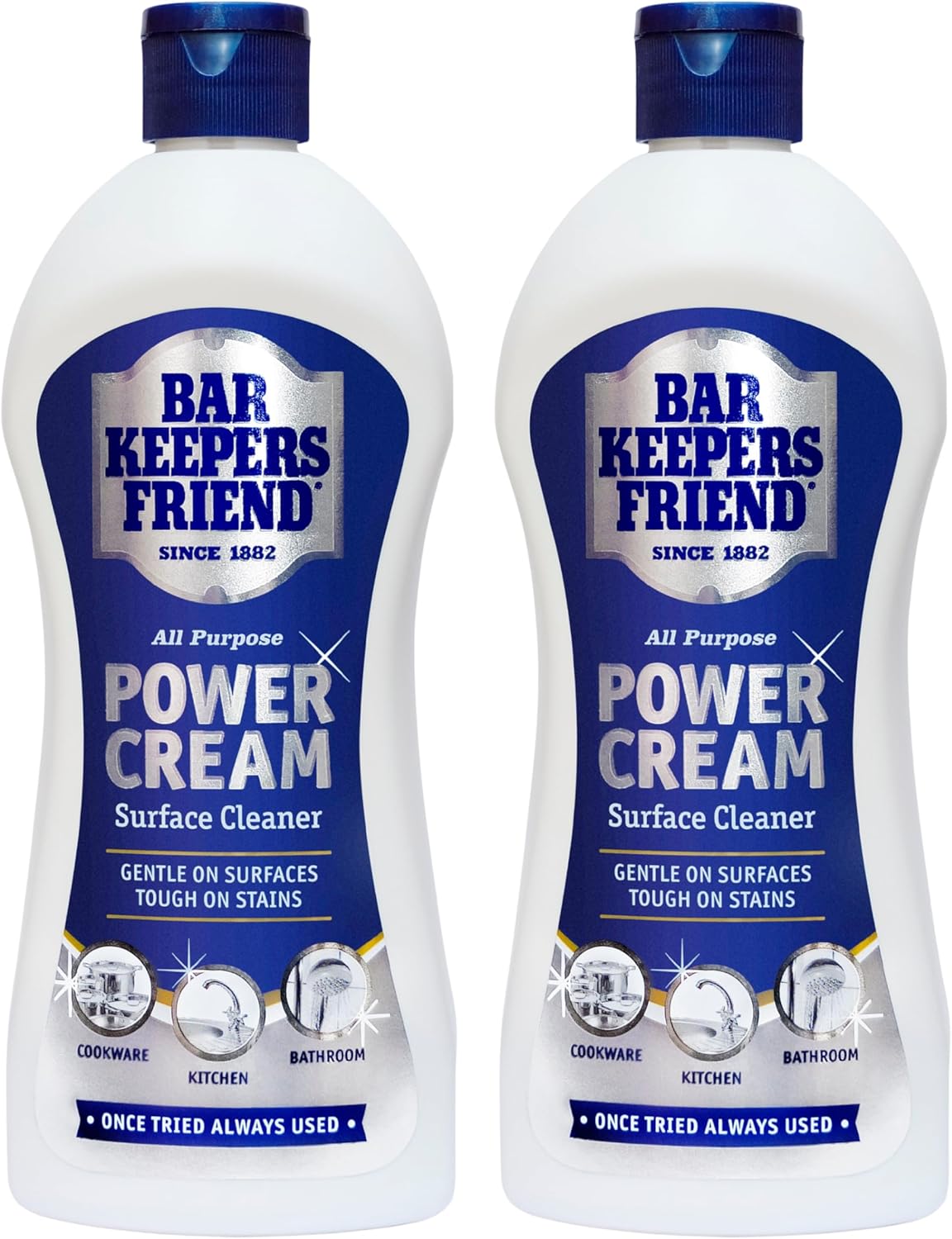 Bar Keepers Friend Power Cream 2x350ml - All Purpose Surface Cleaner - Gentle on Surfaces, Tough on Stains - Perfect to use in Bathrooms, Kitchens and Cookware