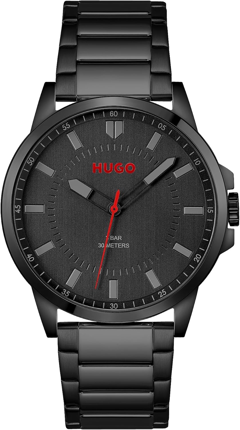 HUGO Analogue Quartz Watch for Men Collection #First - Available with Stainless Steel Bracelet or Leather Strap