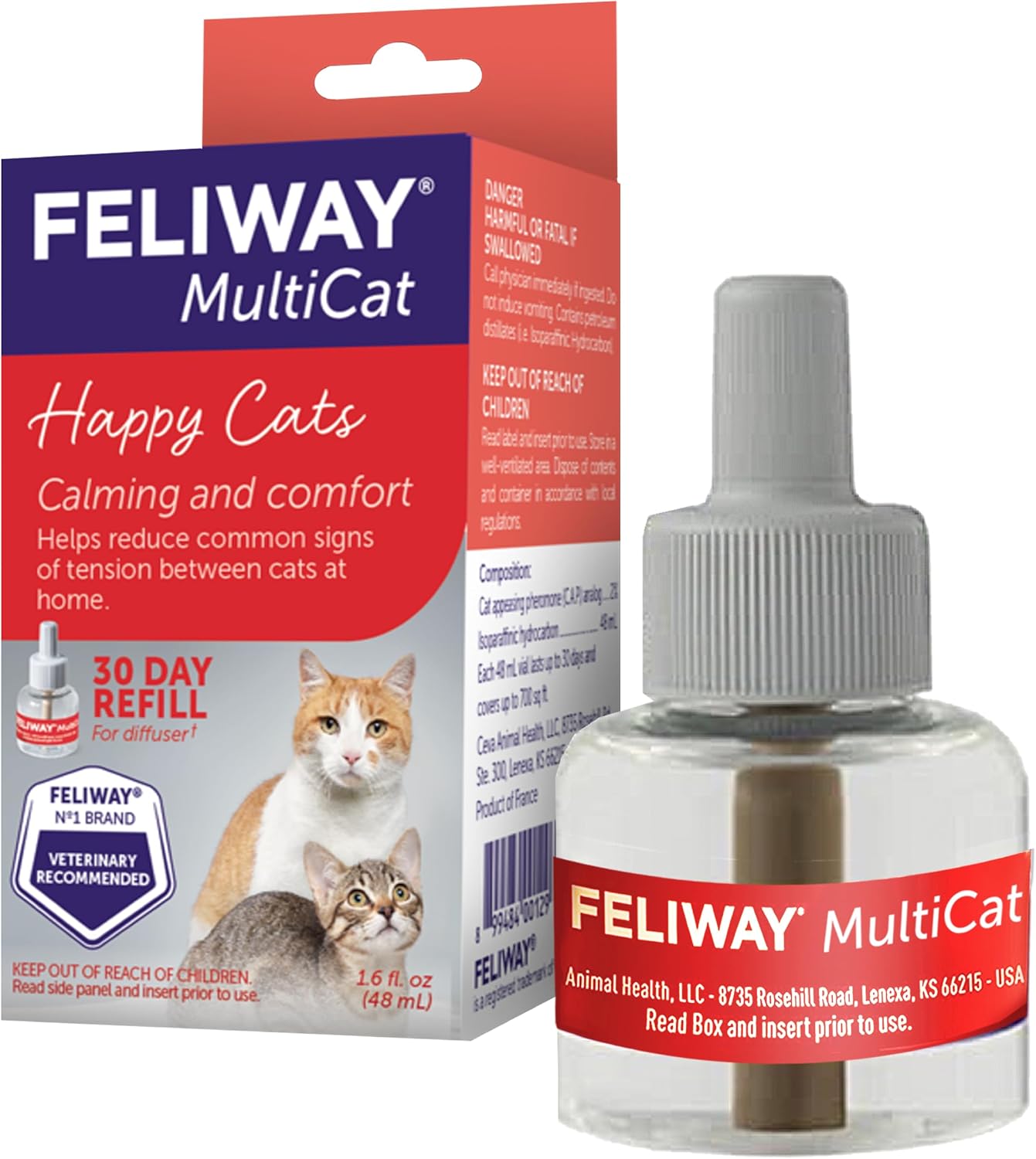 FELIWAY MultiCat Cat Calming Pheromone Diffuser Refill - 1 Pack