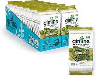 gimMe Organic Roasted Seaweed Sheets, 4 Extra Virgin Olive Oil, 0.35 Oz (Pack of 12)