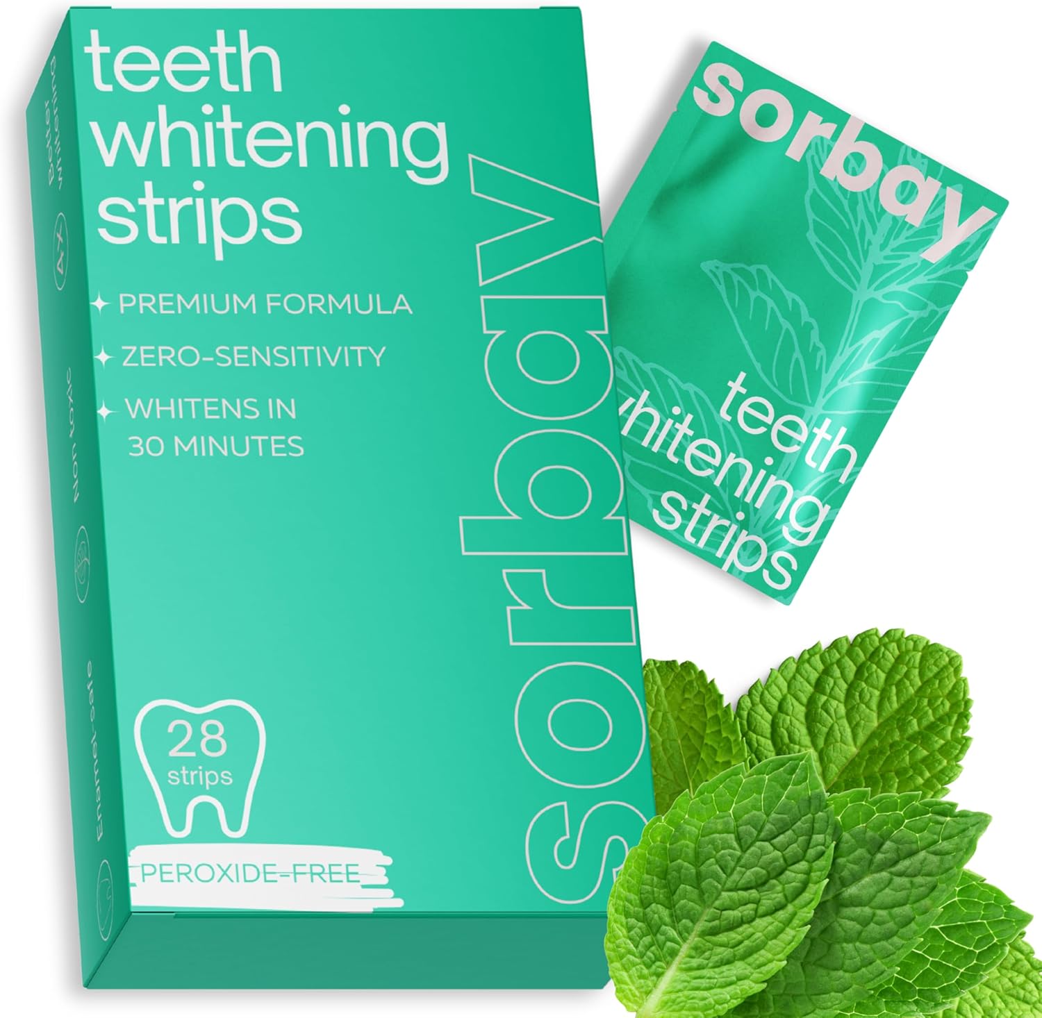 Teeth Whitening Strips Gentle Non Hydrogen Peroxide | 28 Enamel Safe Teeth Whitener Strips | Advanced Tooth Whitening Strip | Vegan Non-Sensitive Tooth Whitener Gel Strip (UK Brand)