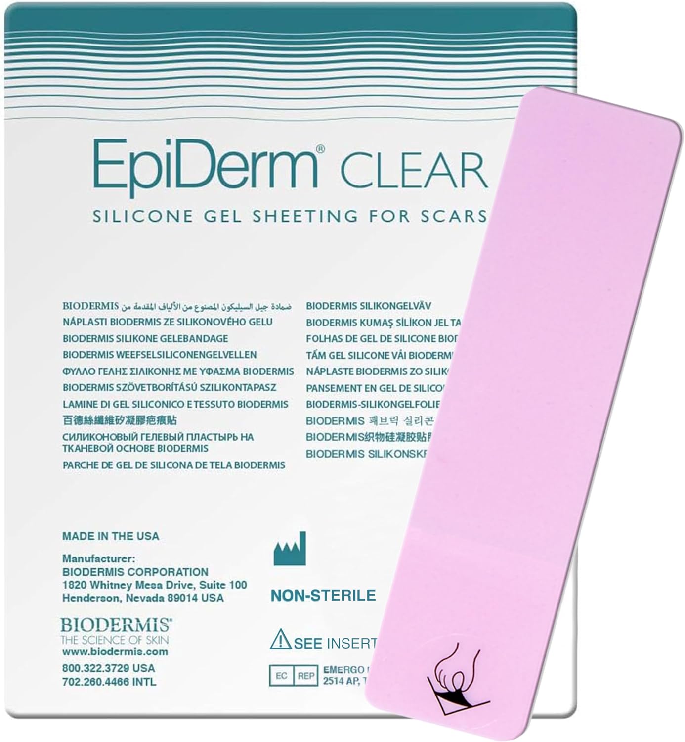 Epiderm Silicone Scar Sheets, Flexible Clear Silicone Scar Tape, 1.4" x 6"