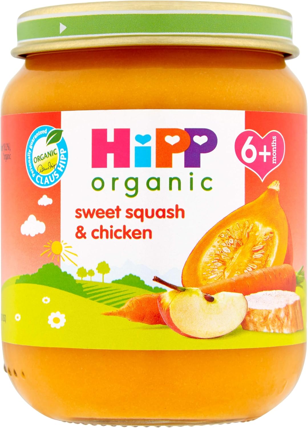 HiPP Organic Sweet Squash & Chicken 125g, 125 Grams