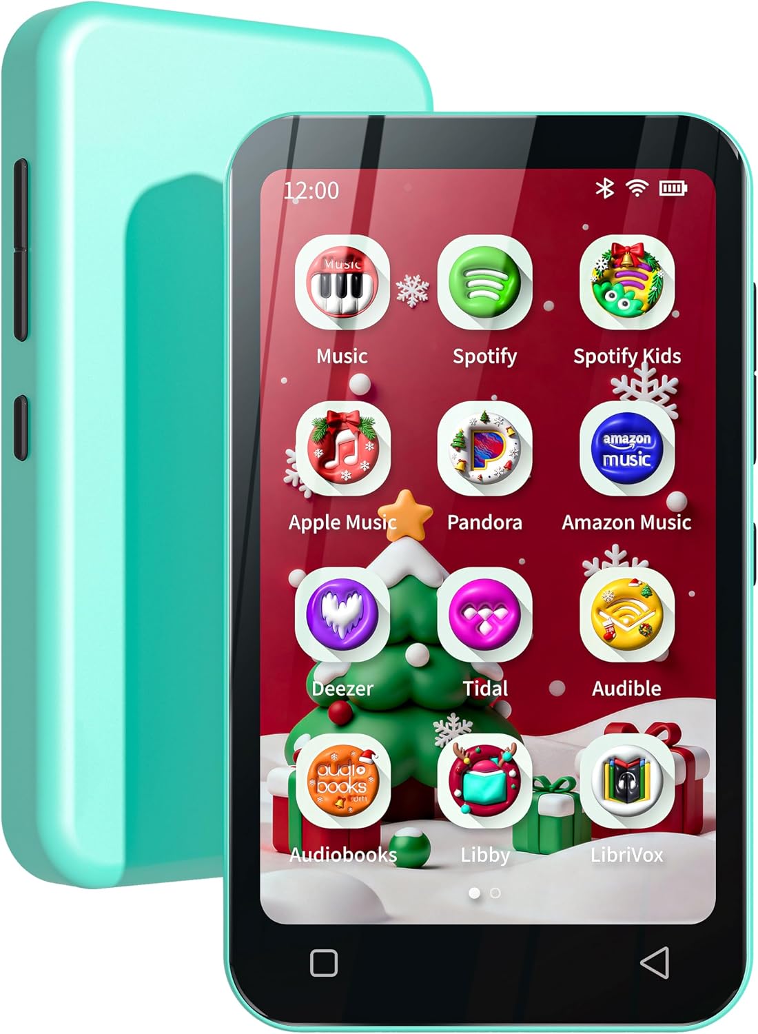 TIMMKOO 80GB Kids MP3 Player with Bluetooth, Pre-Installed Spotify, Spotify Kids, Audible, 4" WiFi MP4 Music Player (Blue)