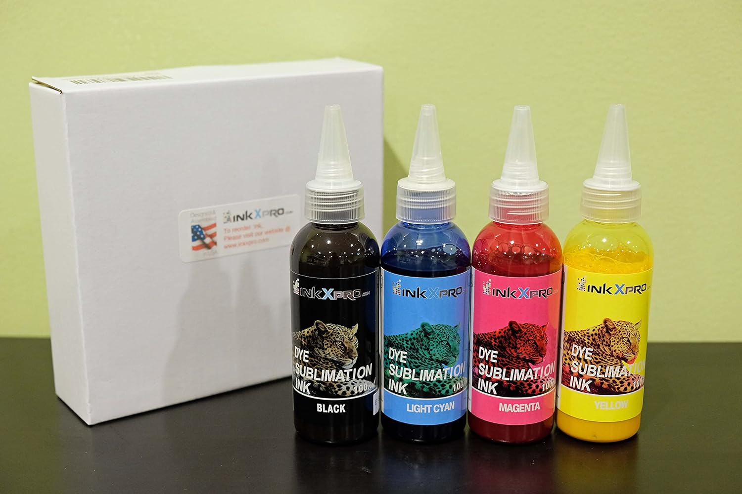 INKXPRO 4 X 100ml Professional True Color Sublimation Ink Refills for EcoTank printer, C88+ Workforce 3640 7520 7610 7620 7710 7720 7210 7310 7840 7820(for Sublimation Printing, ICC Profile Available)