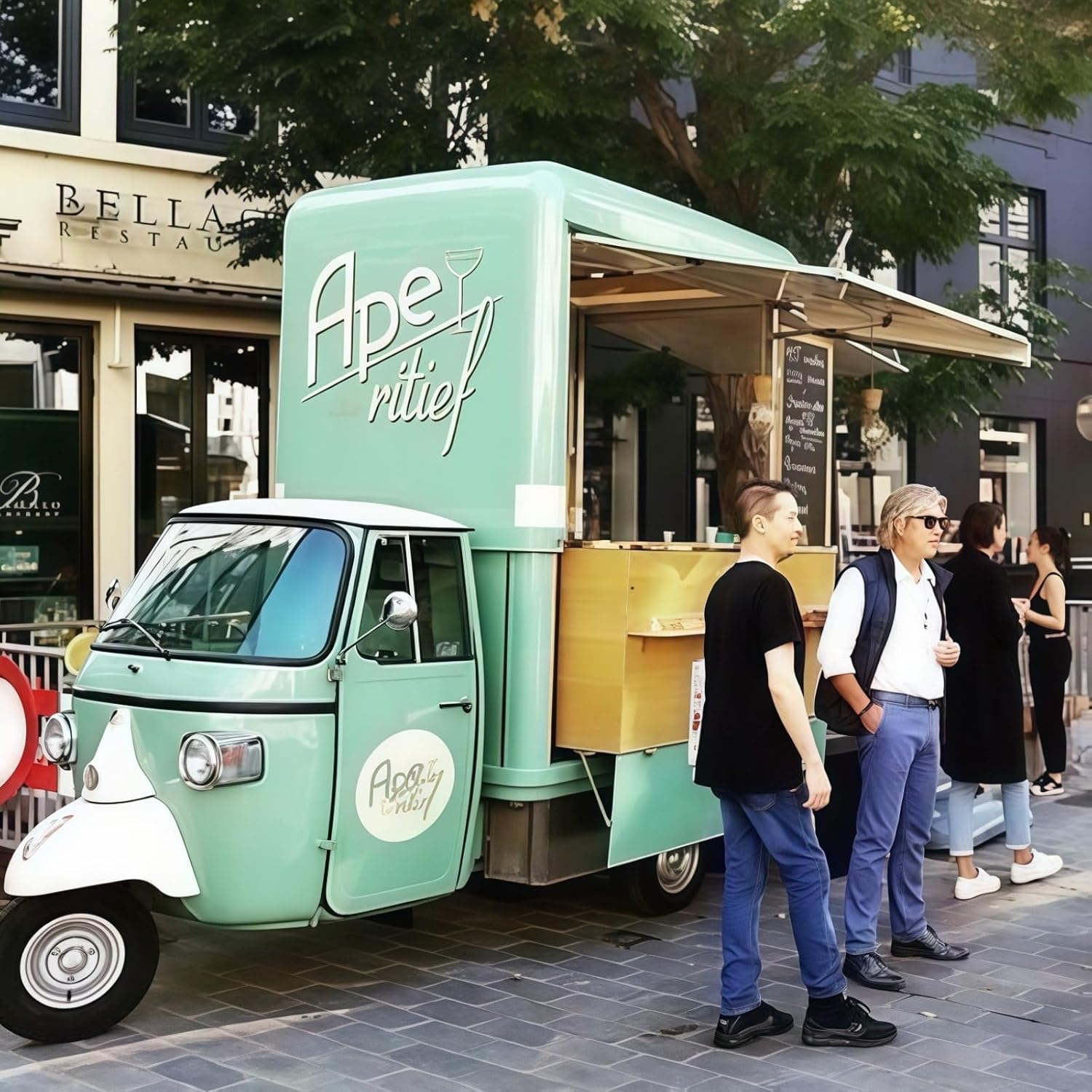 Electric Catering Crepe Ice Cream Coffee Beer BBQ Hot Dog Burger Pizza Kebab Mobile Tricycle Three-Wheeler Fast Food Truck Cart Trailer