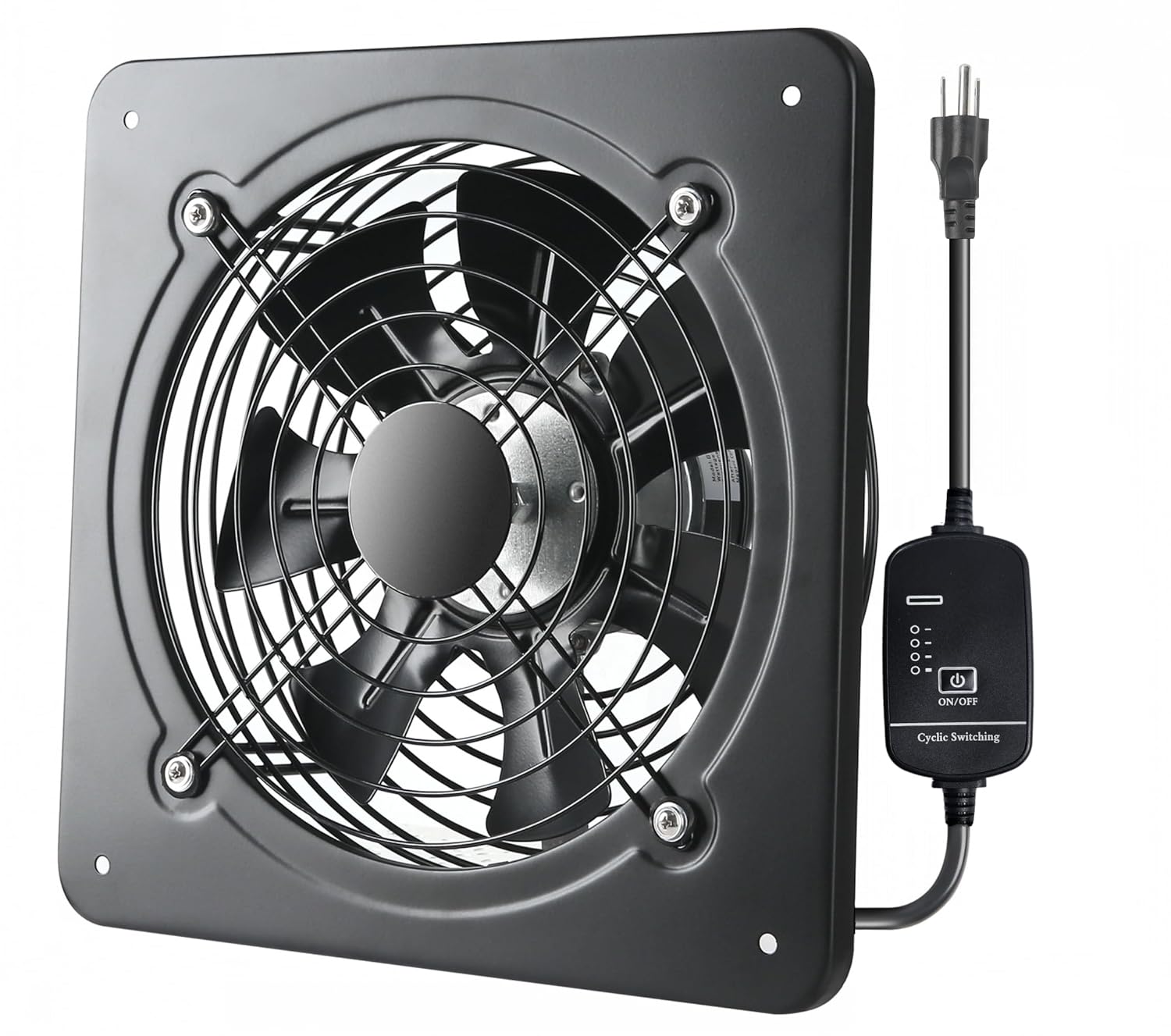 12 Inch Window Exhaust Wall Mounted Ventilation Basement Extractor Industrial Fan 720 CFM High-Speed1460 RPM Industrial Fan for Home Garage Office Commercial Use (12 Inch+Speed Control)