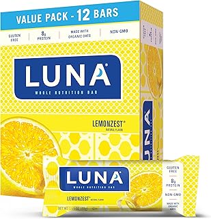 Clif Bar Luna Minis Energy Bar - Box of 10 0.81oz (23g) Bars (Lemon Zest)
