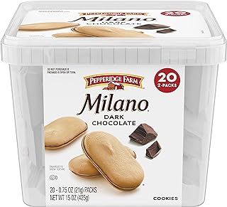 Pepperidge Farm Milano Cookies, Dark Chocolate, 20 Packs, 2 Cookies per Pack