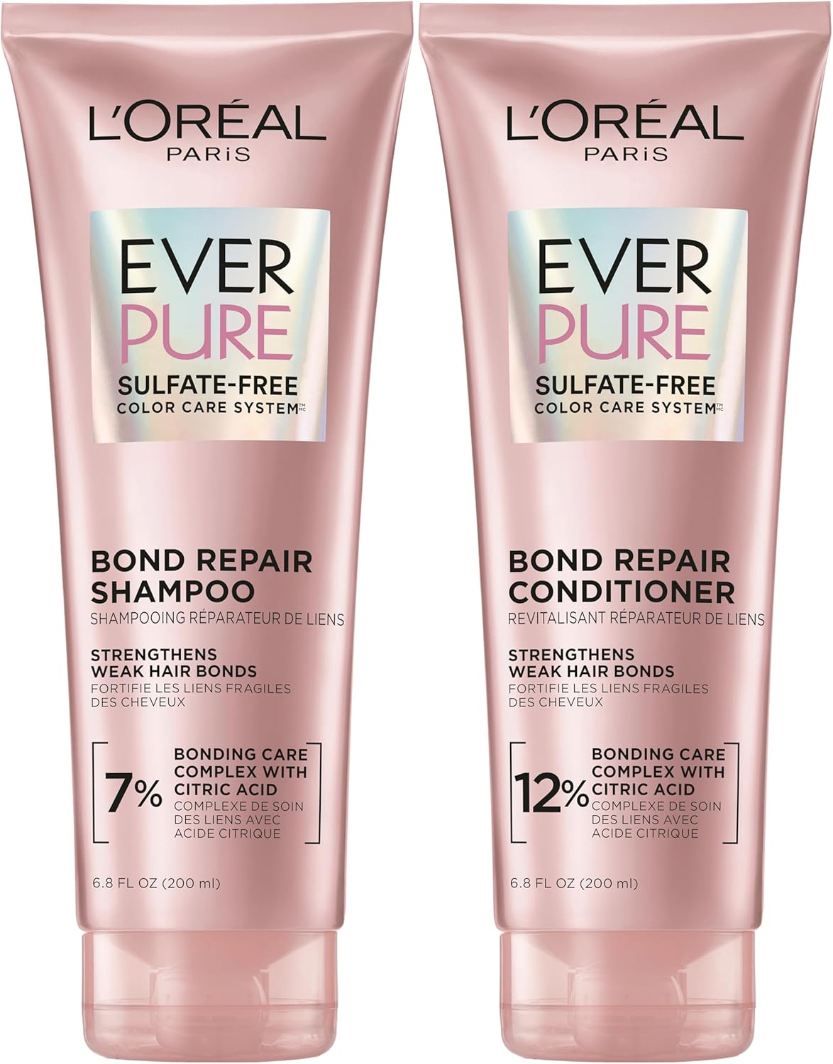 L'Oreal Paris EverPure Bonding Shampoo and Conditioner Kit for Color-Treated Hair, 6.8 Ounce (Set of 2)