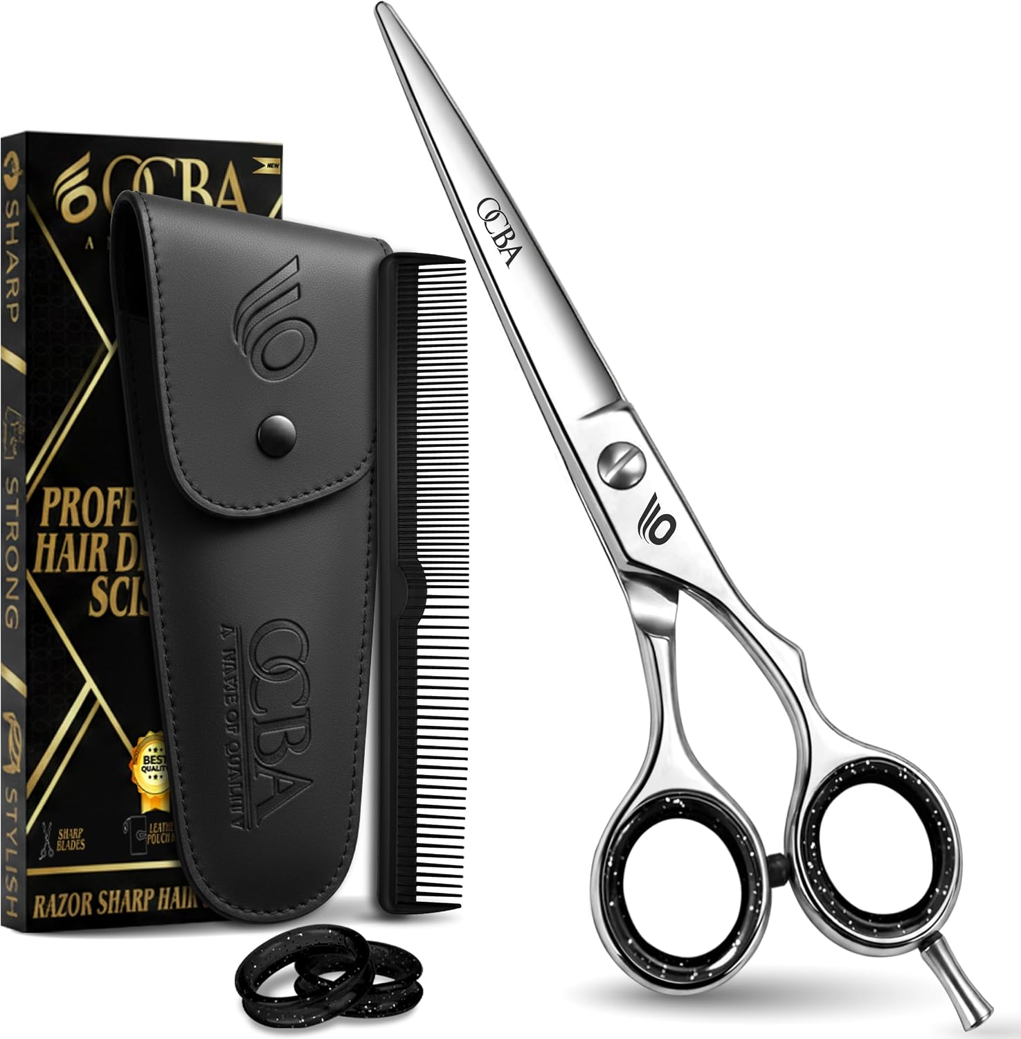OCBA Professional 6" Hairdressing Scissor Sharp Hair Cutting Scissors for Barbers Hairdressers & Stylists Beard & Haircut Scissors for Men & Women