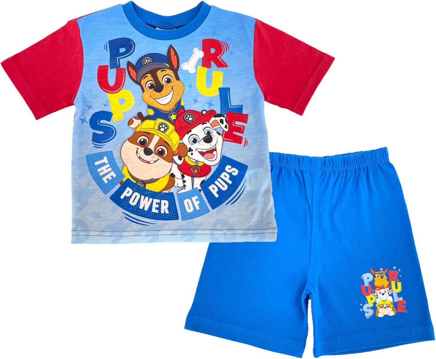 Paw Patrol The Power of Pups Children's Shortie Summer Pyjamas, Blue, Age 18 Months - 6 Years