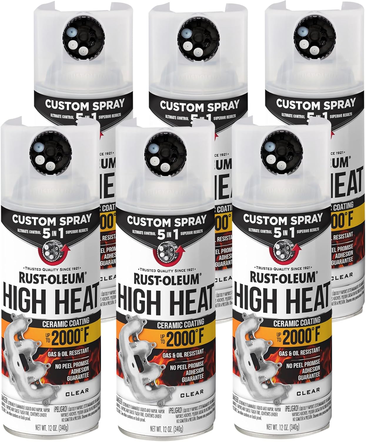 Rust-Oleum High Heat 5-in-1 Spray Paint, Gloss Clear