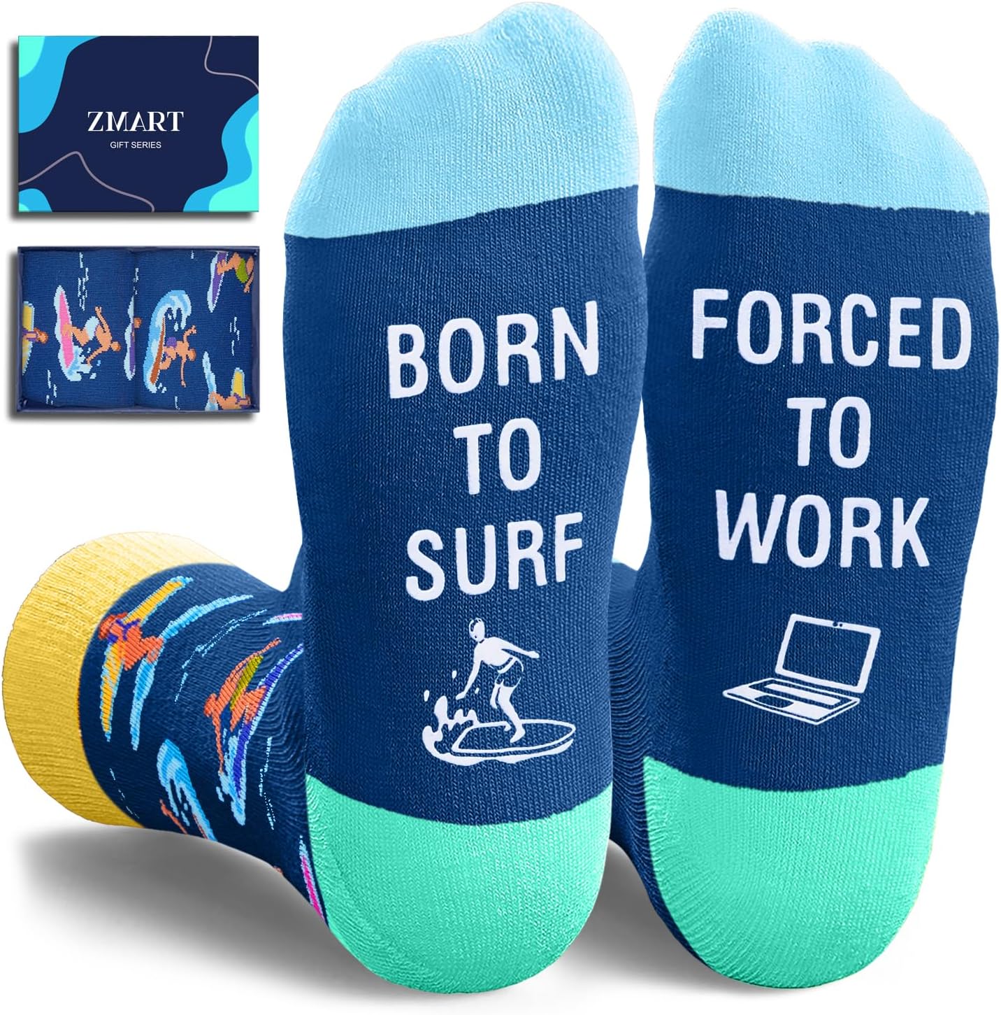 Zmart Funny Socks For Men Women - Outdoorsman Gifts For Surfer Camper Golfing Fishing Lovers