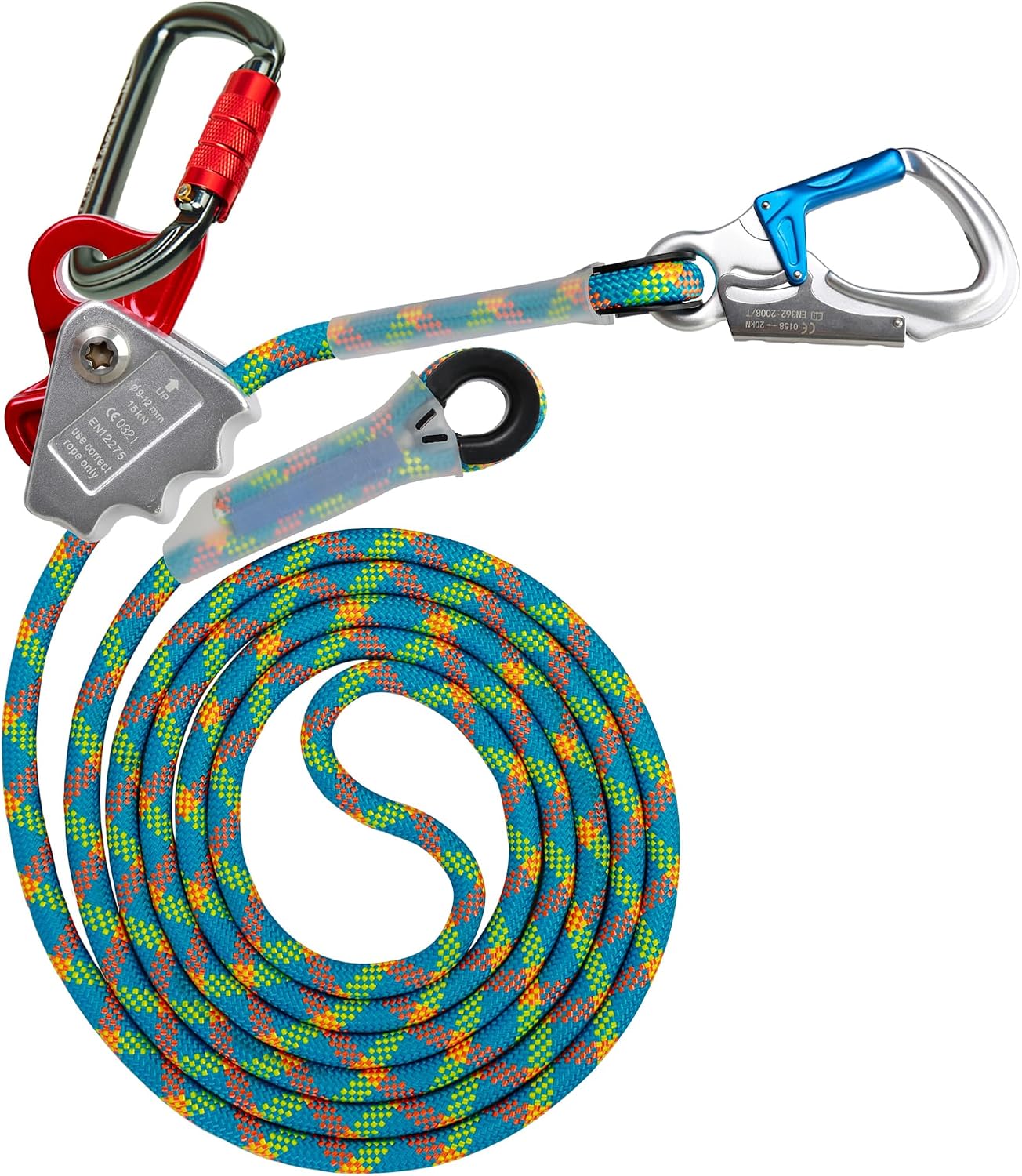 Flip Line Kit 11FT Polyester Lanyard Kit with Triple Lock Adjuster