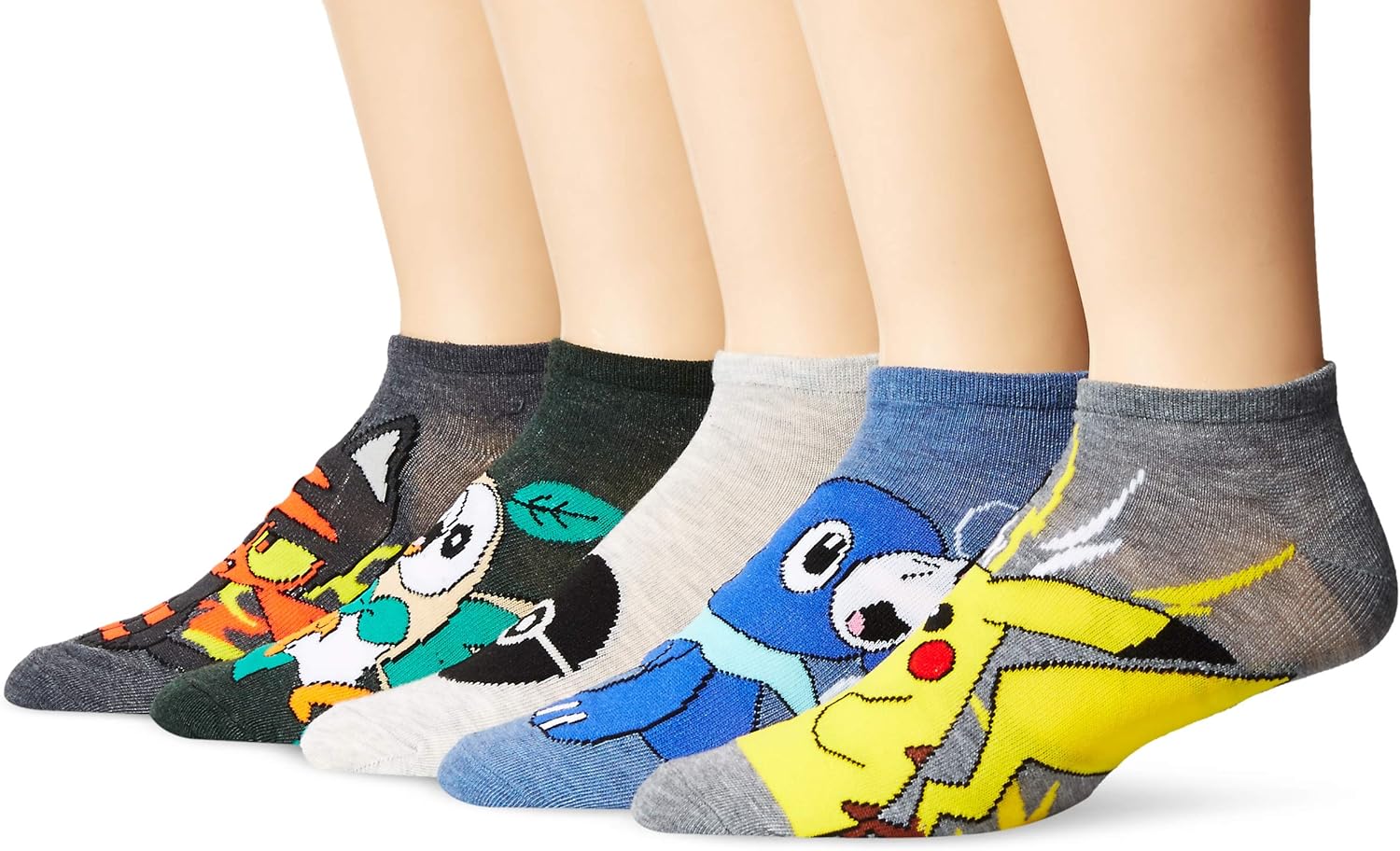 Pokemon Men's 5 Pack No Show Ankle Socks