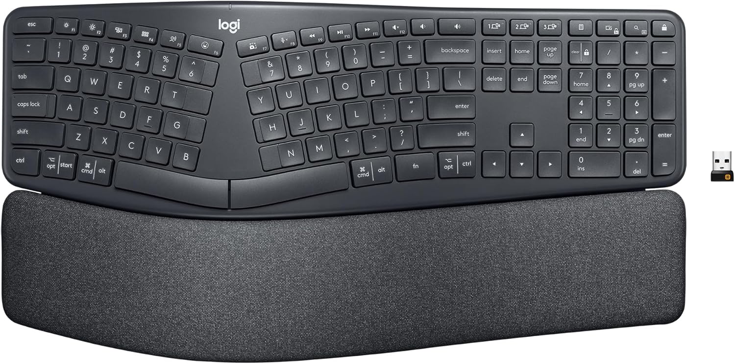 Logitech Ergo K860 Wireless Ergonomic Split Keyboard with Wrist Rest