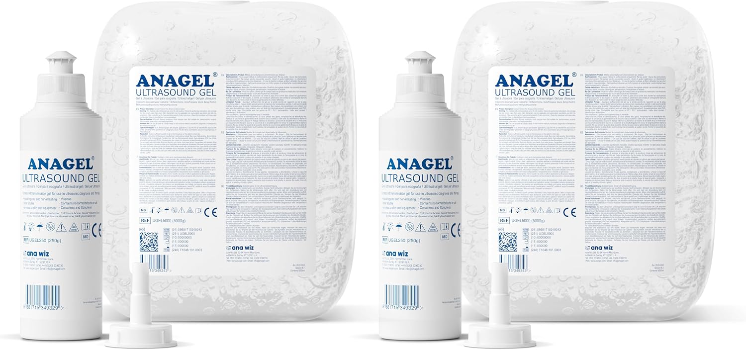 Anagel Ultrasound Gel Bottle 5L With Spare 250ml Bottle (2 Pack)
