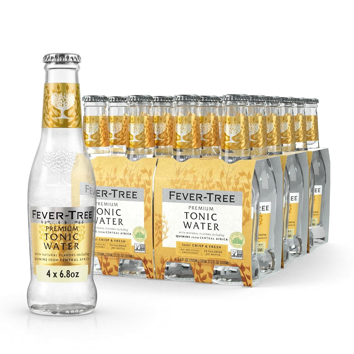 Fever-Tree Tonic Water Mixer, Real Quinine, 24 Pack, 6.8 Fl Oz Bottles