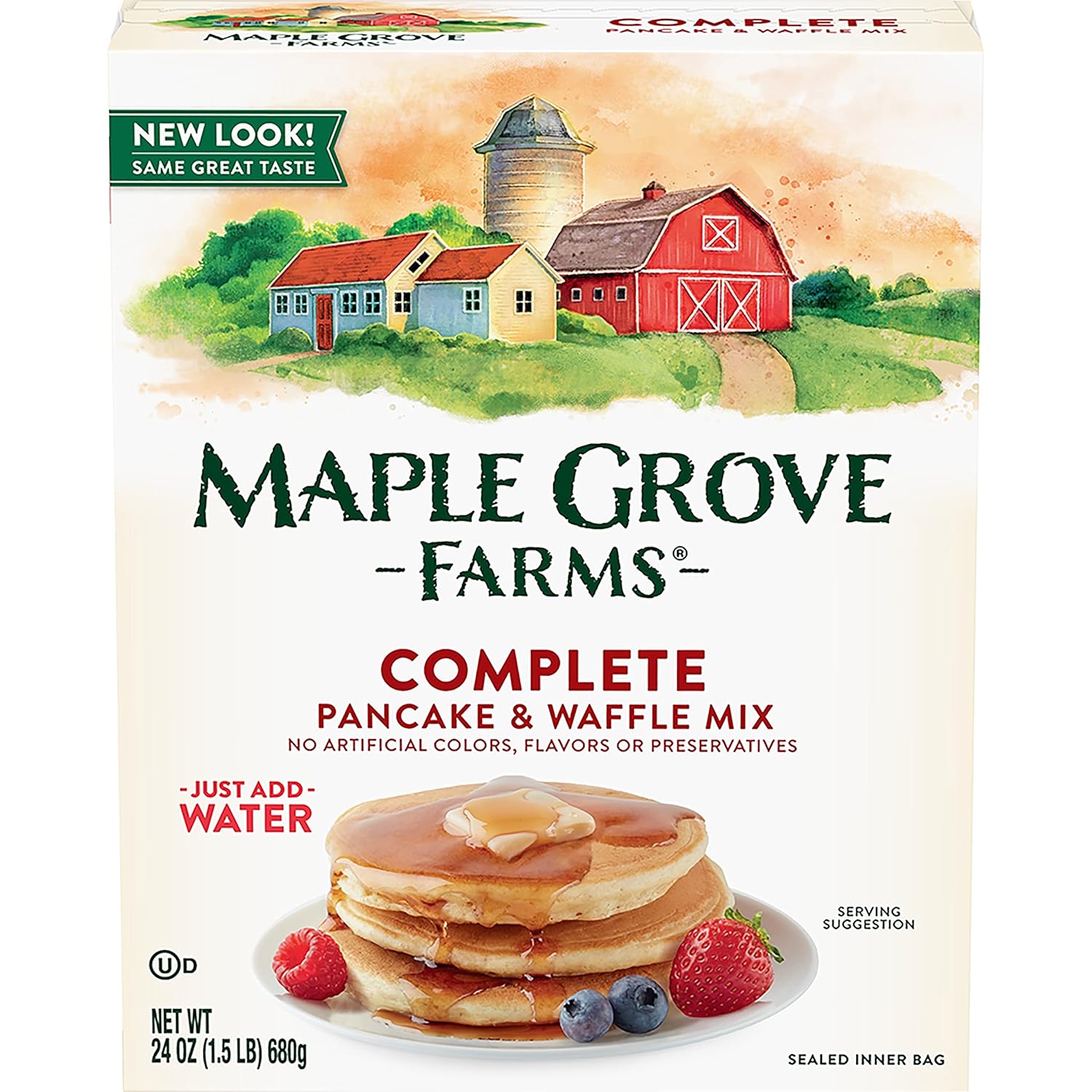 Maple Grove Farms, Complete All Natural Pancake & Waffle Mix, 24 Ounce (Pack of 6)