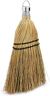 Rubbermaid Commercial 12 Inch Corn Whisk Broom, Yellow, Flagged Natural Bristles for Multi-Surface Sweeping, Remove Dirt and Debris from Porches/Floors Decks/Driveways/Sidewalks