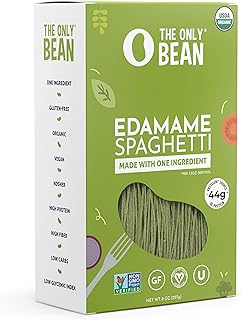 The Only Bean - Organic Edamame Spaghetti Pasta - High Protein, Keto Friendly, Gluten-Free, Vegan, Non-GMO, Kosher, Low Carb, Plant-Based Bean Noodles - 8 oz (1 Pack)